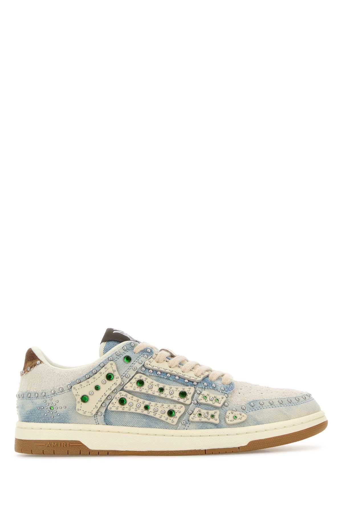 Denim Stud Skel Sneakers