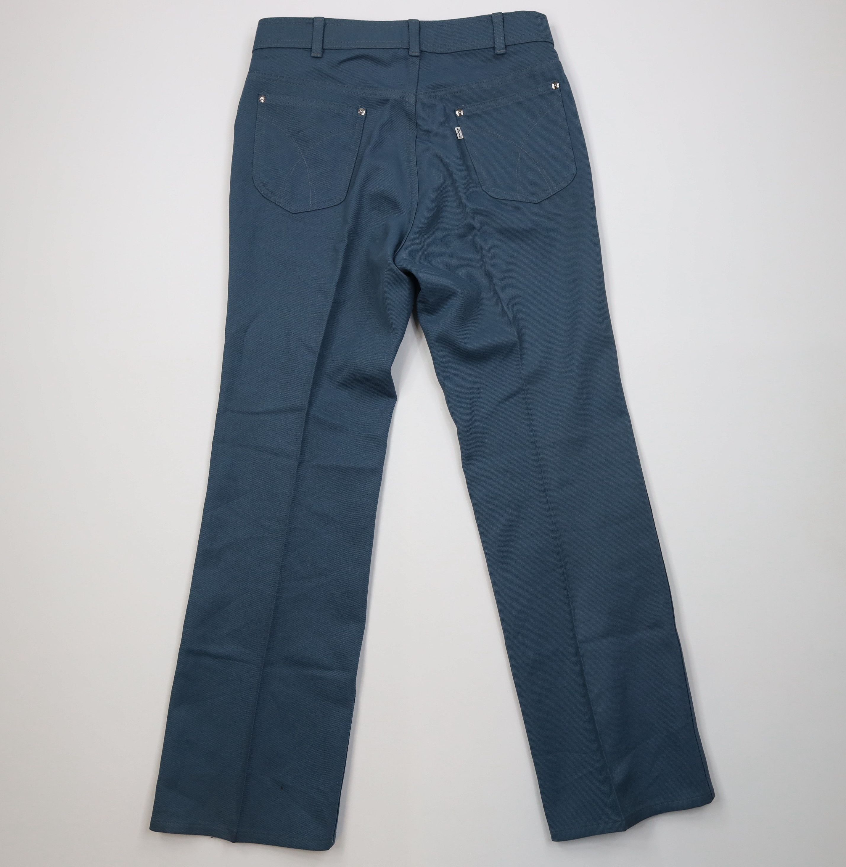 Levi's Vintage 70s Levis Knit Wide Leg Bell Bottoms Pants Blue USA Size US 32 / EU 48 - 12 Thumbnail