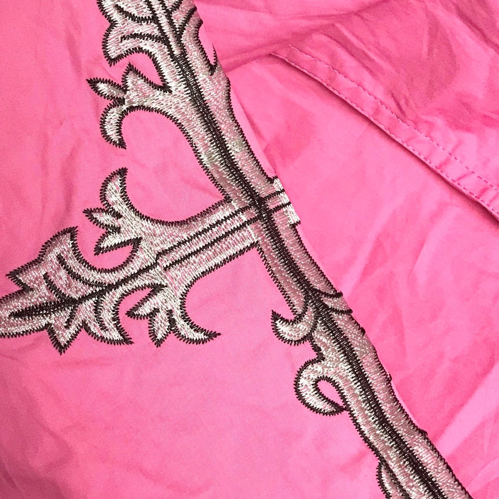Pinko ALFs Men Pink Western Embroidered Cross Wings Button-Up Long Sleeve Shirt L Size US L / EU 52-54 / 3 - 4 Thumbnail