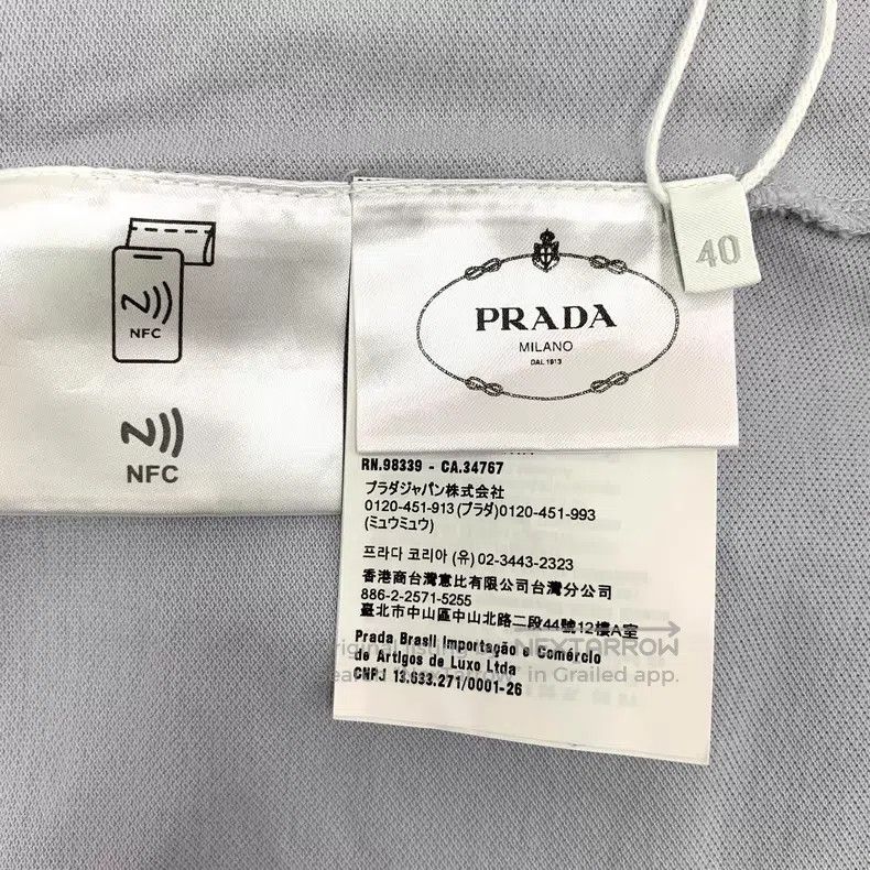Prada Prada 24 light purple triangle cotton lapel short-sleeved Size XS / US 0-2 / IT 36-38 - 8 Thumbnail
