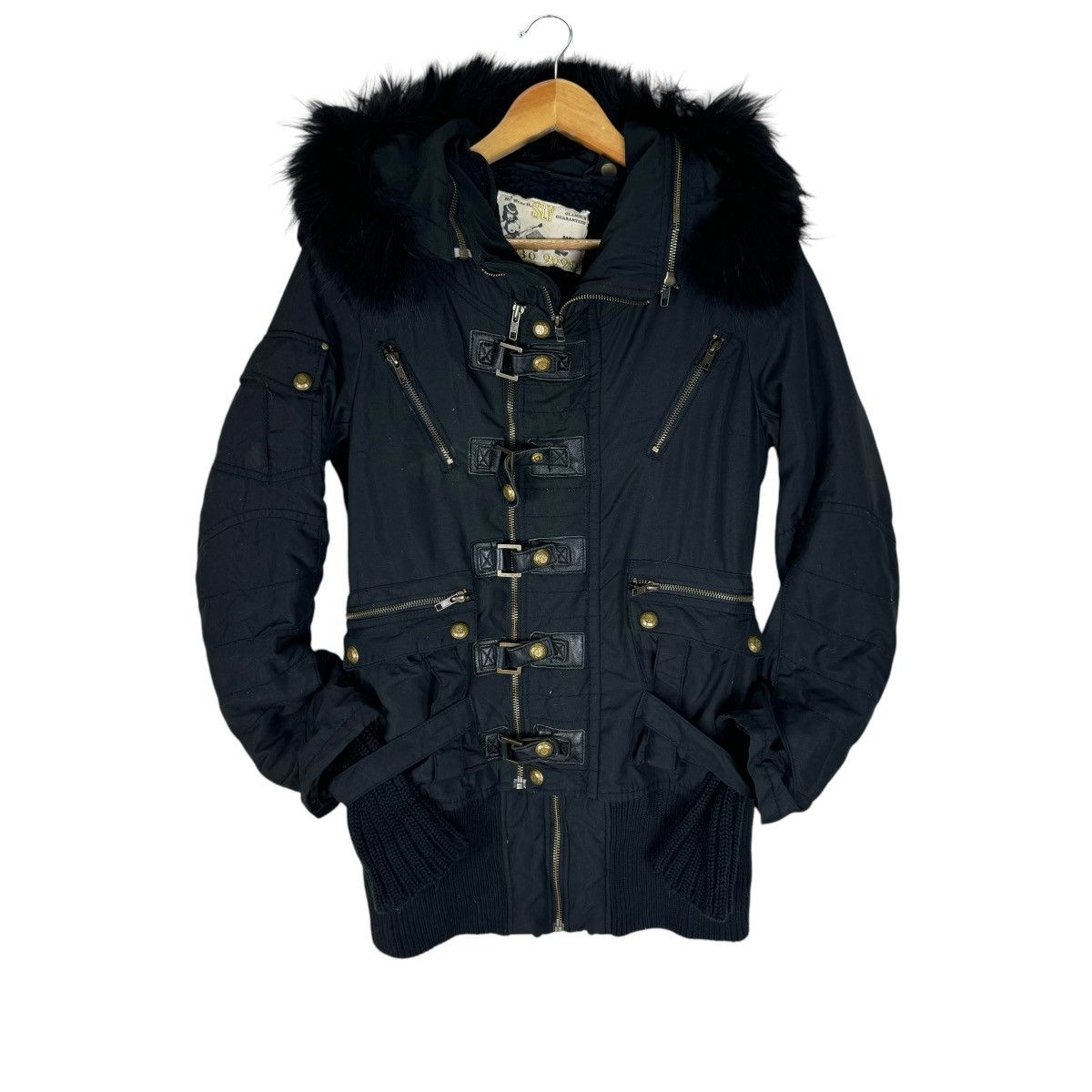 If Six Was Nine 🌟SLY GLAMOUR BONDAGE FUR HOODIE JACKET Size M / US 6-8 / IT 42-44 - 2 Thumbnail