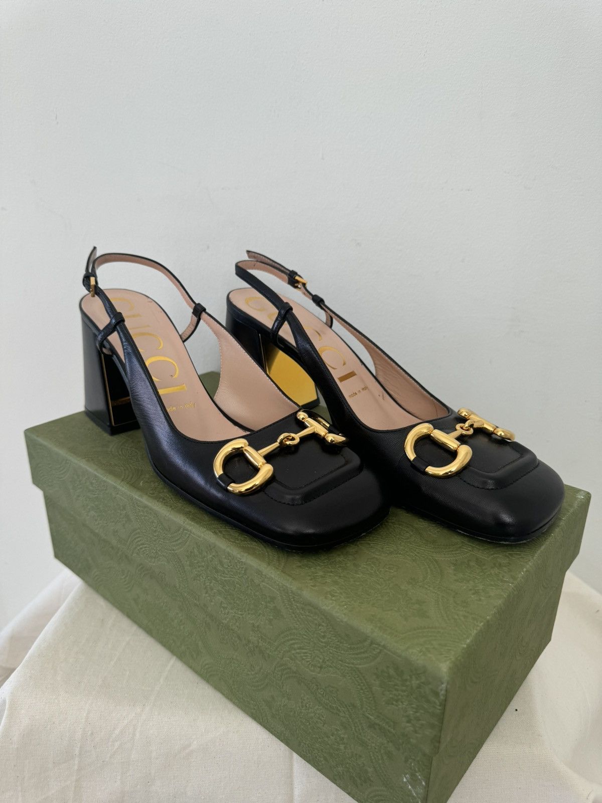 Gucci GUCCI Malaga kid Horsebit Slingback Size US 8.5 / IT 38.5 - 1 Thumbnail