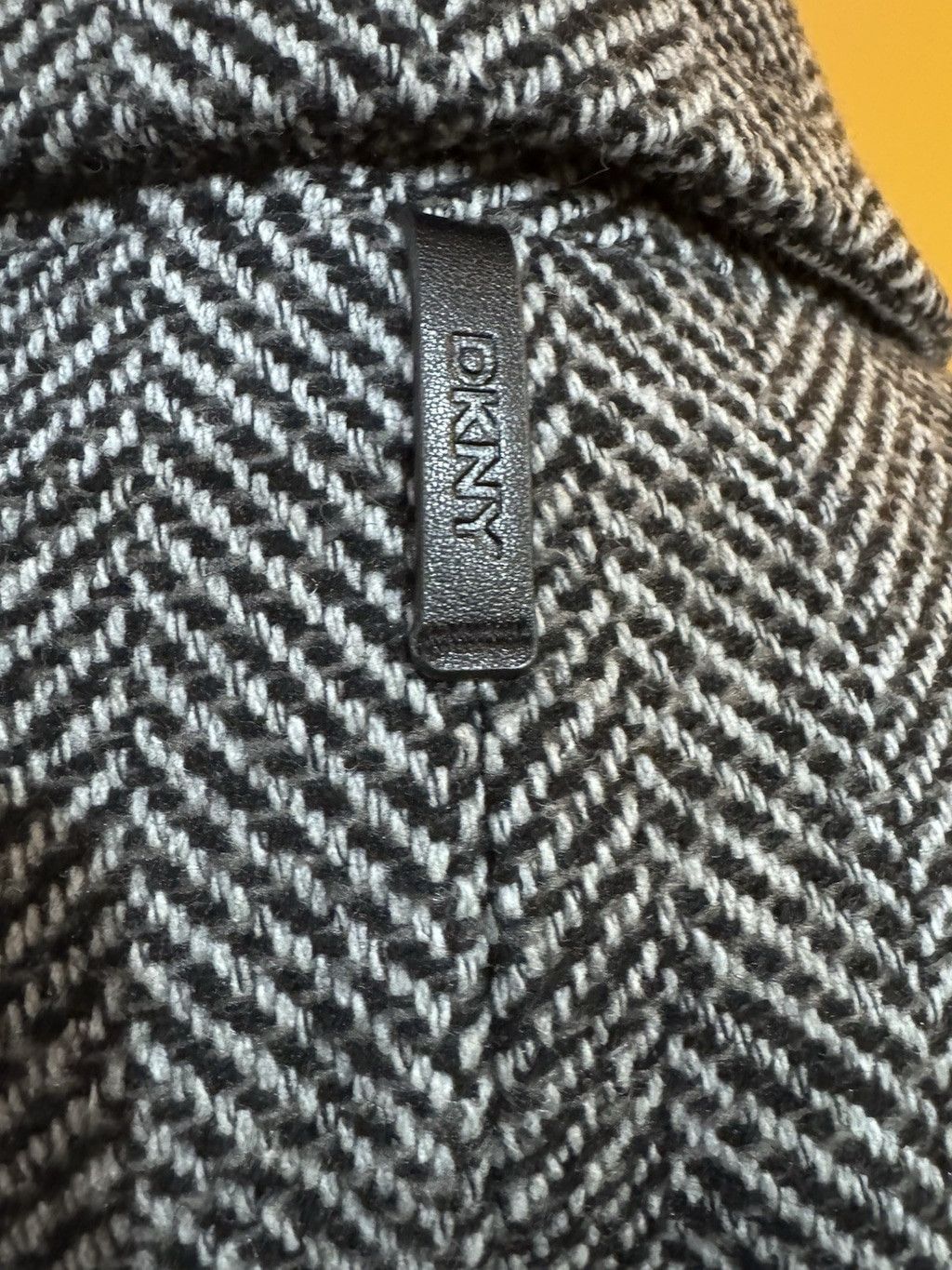 DKNY DKNY Women Herringbone Double Breasted Wool Blend Coat Large Size L / US 10 / IT 46 - 8 Thumbnail
