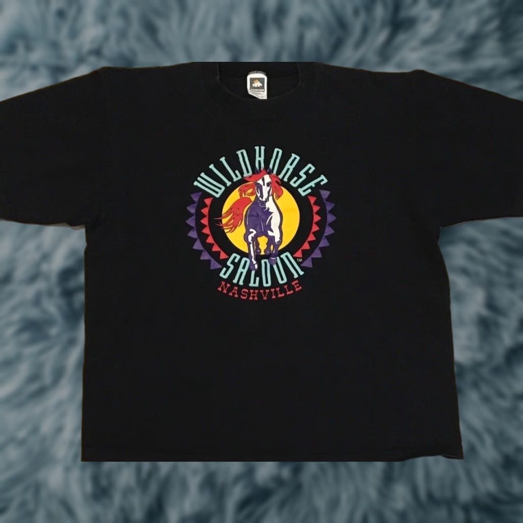 Vintage VINTAGE 90s Wildhorse Saloon Nashville T-Shirt XL Black Boxy Fit Biker Grunge Trucker Shirt Mens Size US XL / EU 56 / 4 - 1 Thumbnail