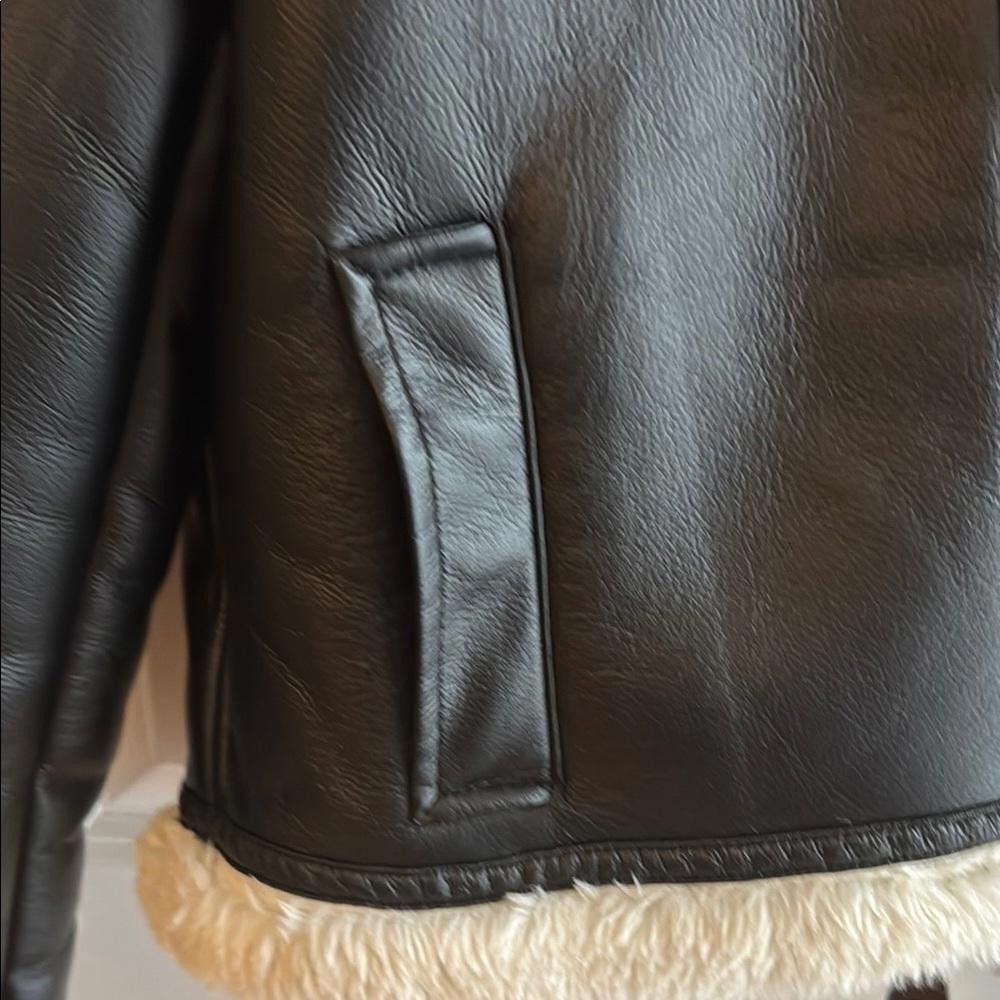 Designer Jason Wu Black Jacket with Cream Shearling used Size XS / US 0-2 / IT 36-38 - 4 Thumbnail