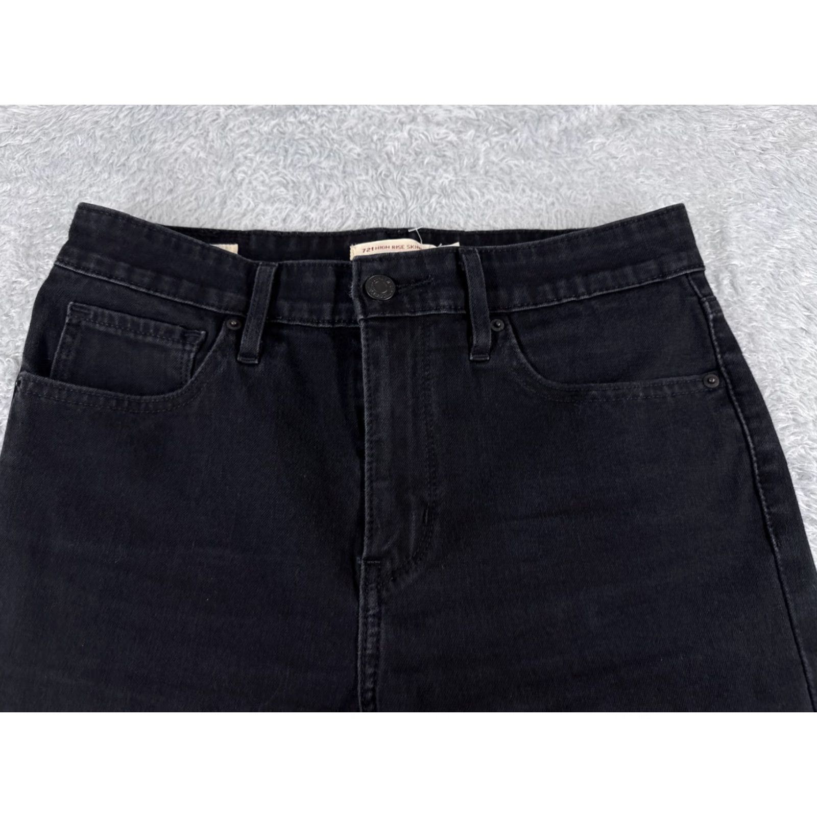 Levi's Levi's Jeans Women 28 Black Denim 700 Series Skinny High Rise 27x29 Cotton 5-Pocket Distressed Stretch Vintage: No Size 28" / US 6 / IT 42 - 4 Thumbnail
