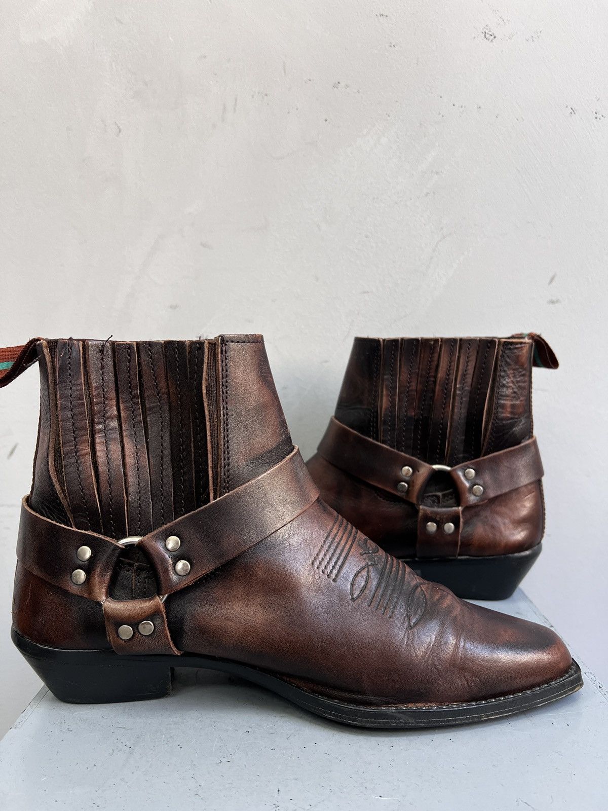 Other Y2k Brown leather boots vintage opium western guidi style Size US 9 / EU 42 - 9 Thumbnail