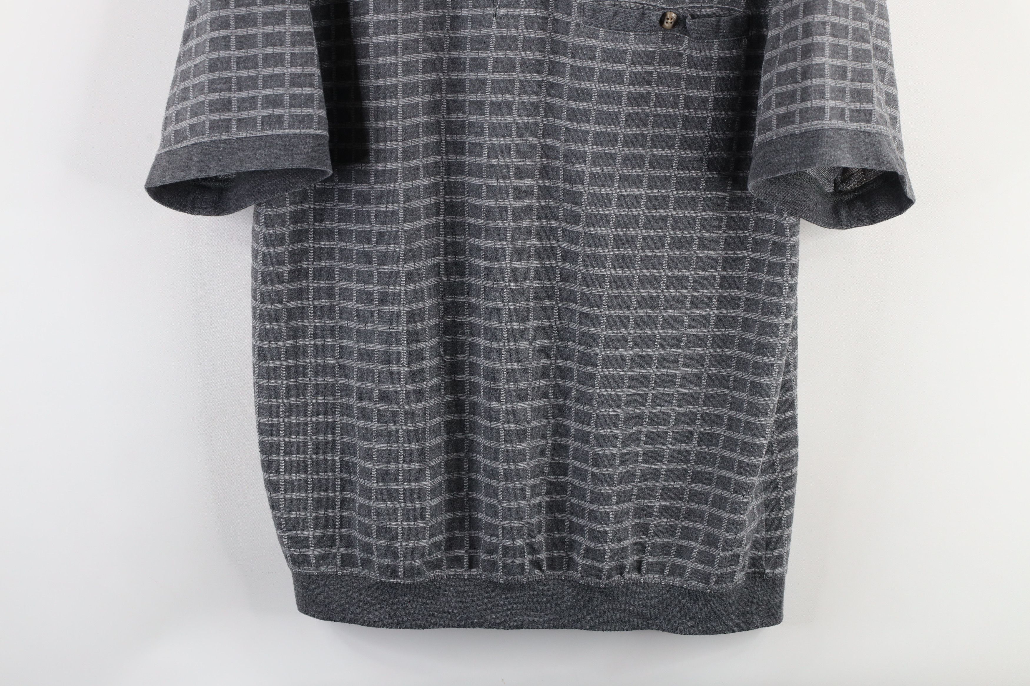 Vintage Vintage 90s Streetwear Checkered Pullover Polo Shirt Gray Size US M / EU 48-50 / 2 - 3 Thumbnail