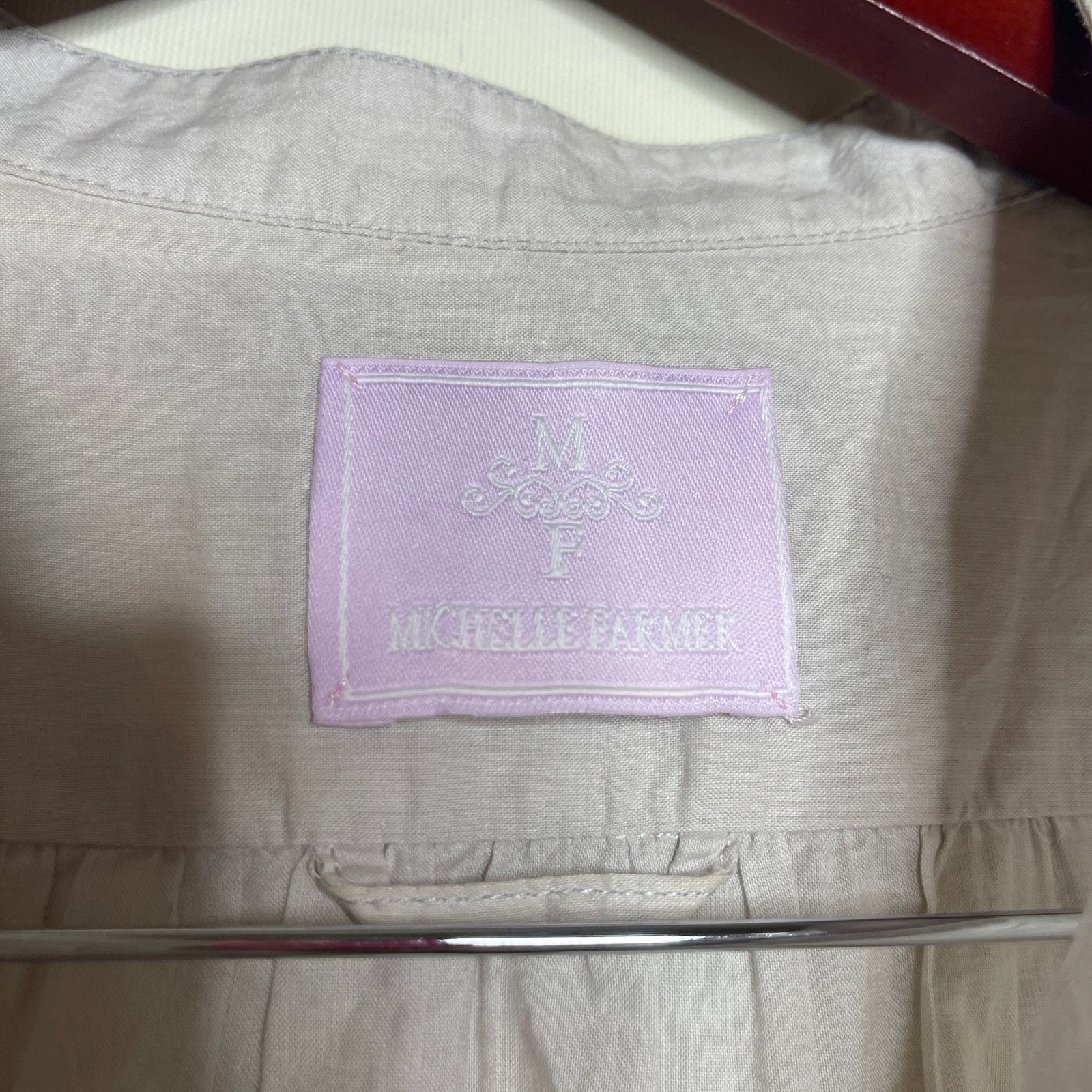 Other Michelle Farmer Taupe lightweight silk blend shirt dress M Size M / US 6-8 / IT 42-44 - 2 Thumbnail