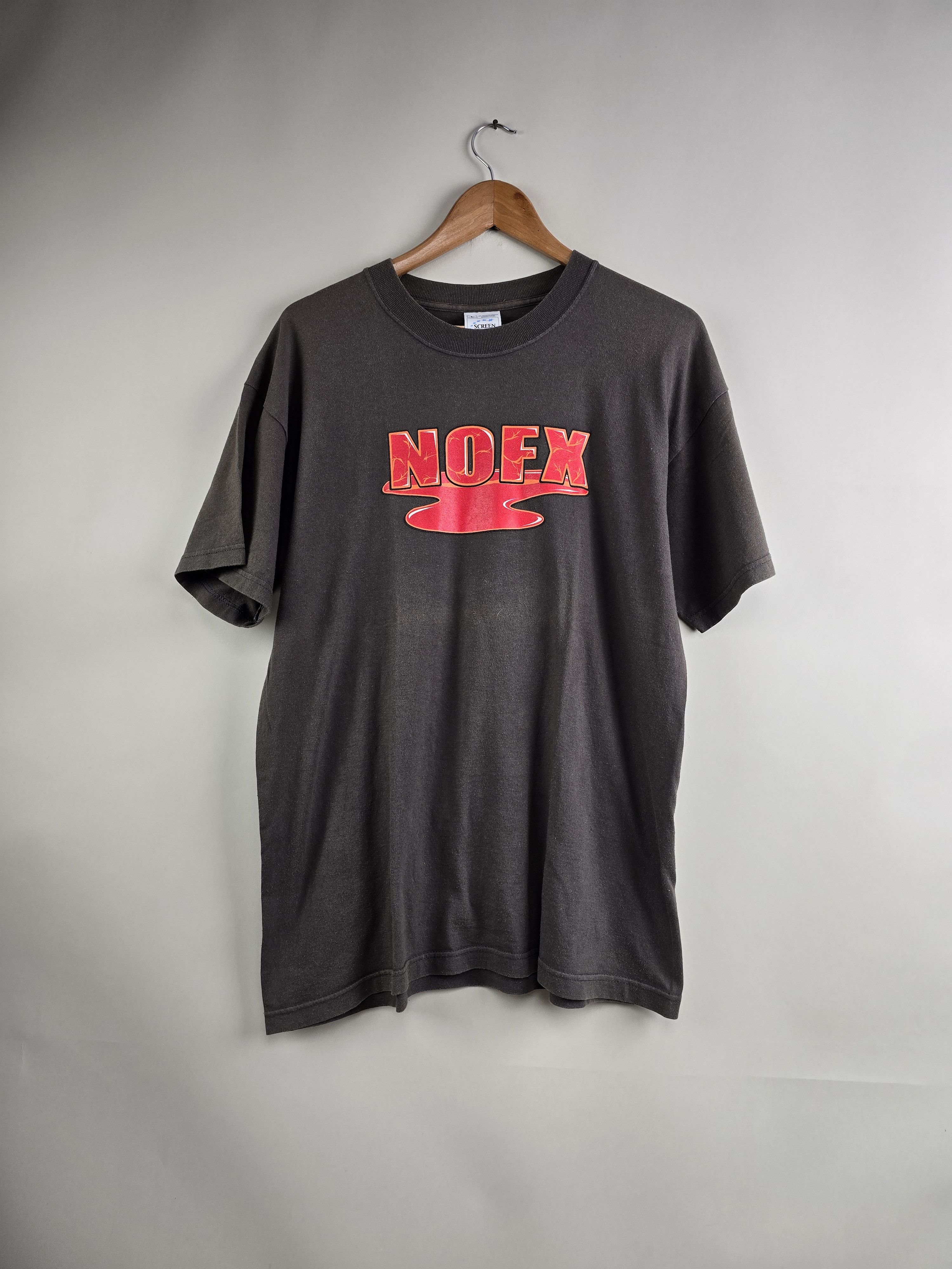 image of Band Tees x Rock Tees 2000 Nofx Skull L 21.5" 29" in Grey, Men's (Size XL)