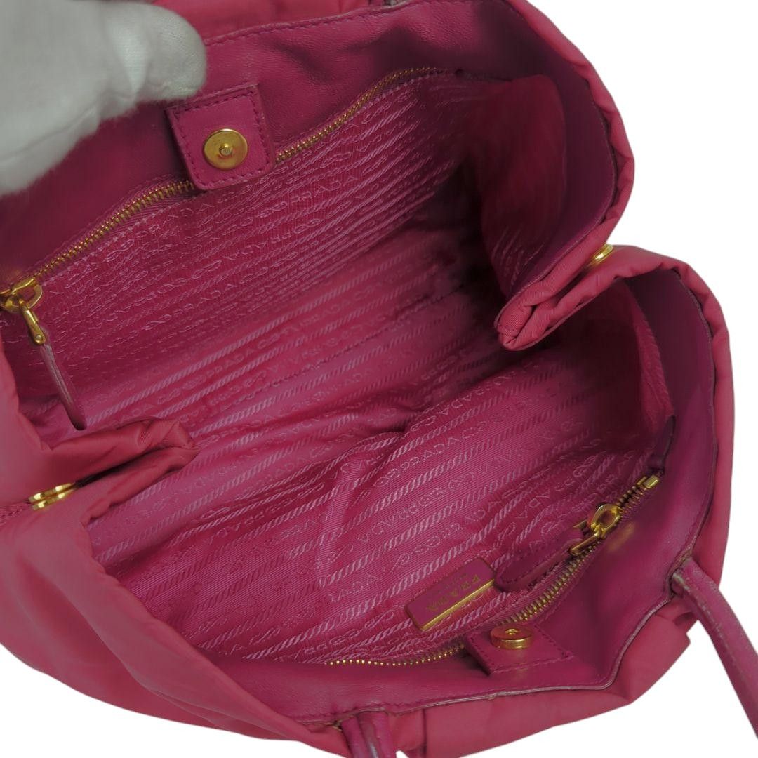 Prada Prada - Leather Ribbon Handbag Pink Red Gold Hardware Size ONE SIZE - 7 Thumbnail