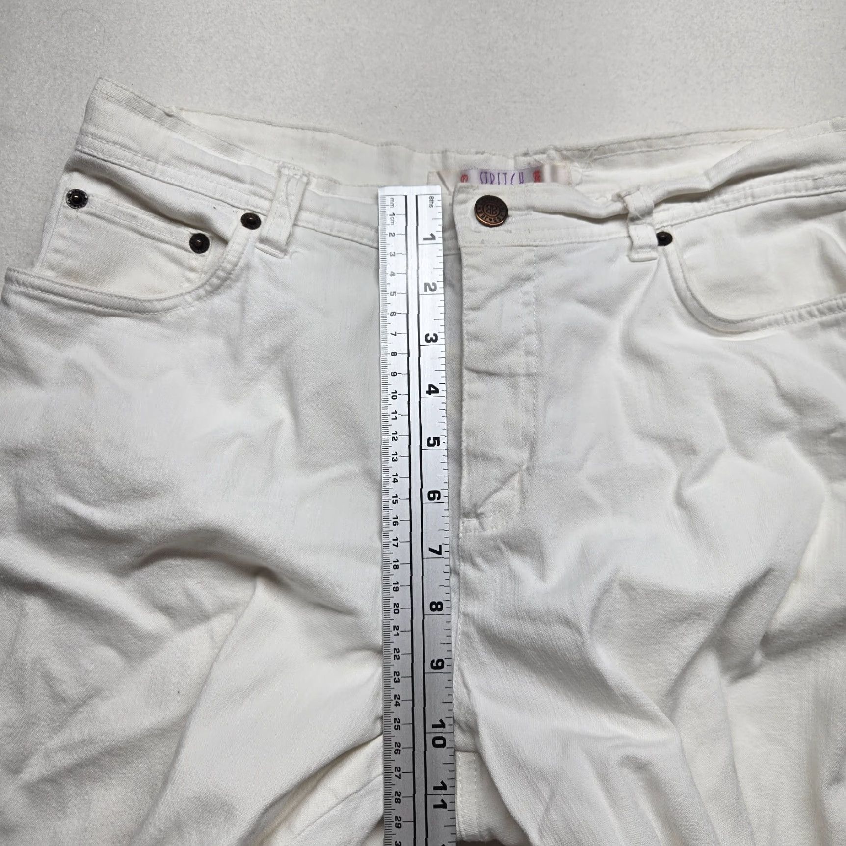 Bill Blass VINTAGE Bill Blass Women's Denim Jeans Size 10P Petite White High-Rise Straight Stretch Pants Size 32" / US 10 / IT 46 - 5 Thumbnail