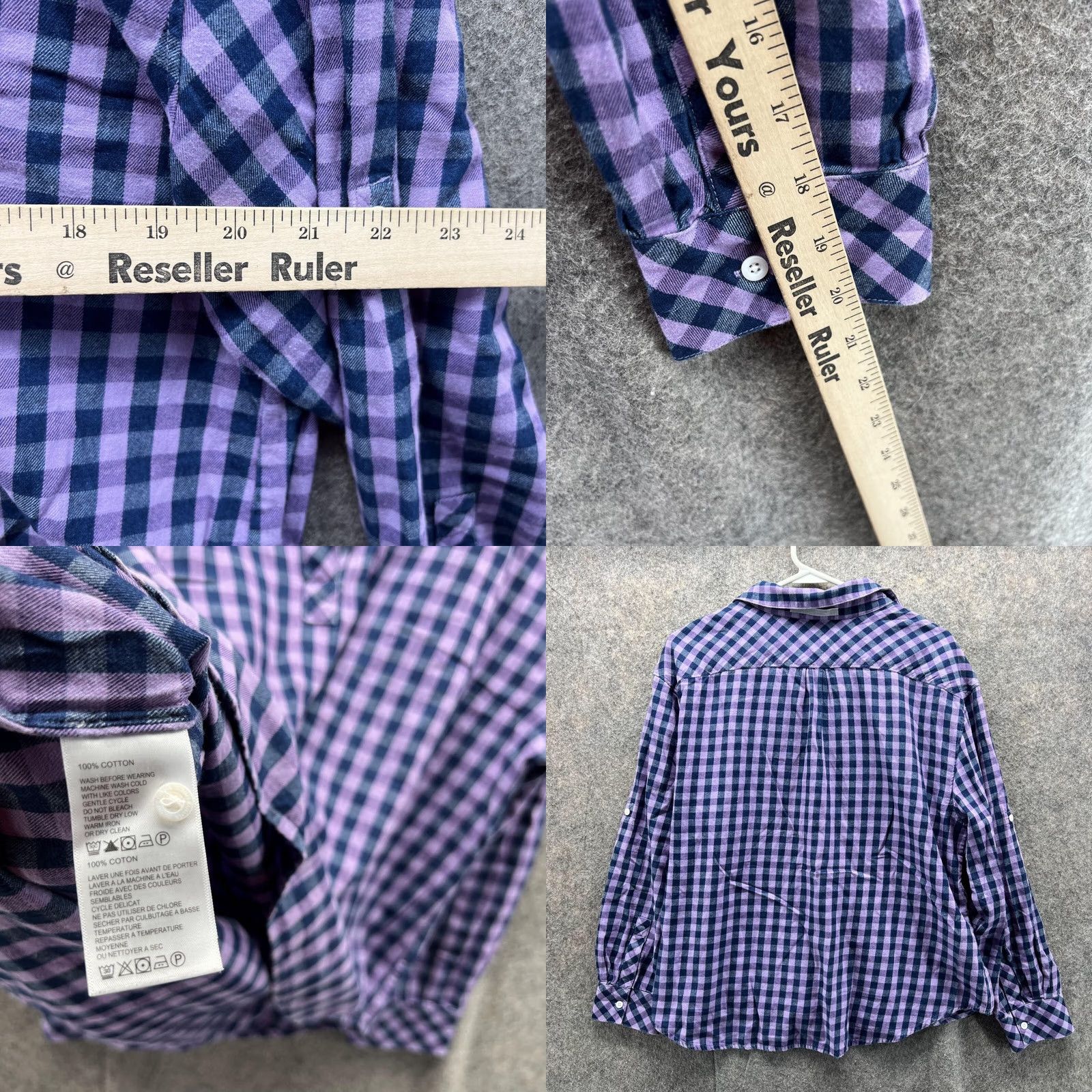 Tommy Bahama VINTAGE? No — Tommy Bahama Shirt Women Large Purple Casual Button Down Preppy Checkered Size L / US 10 / IT 46 - 8 Thumbnail