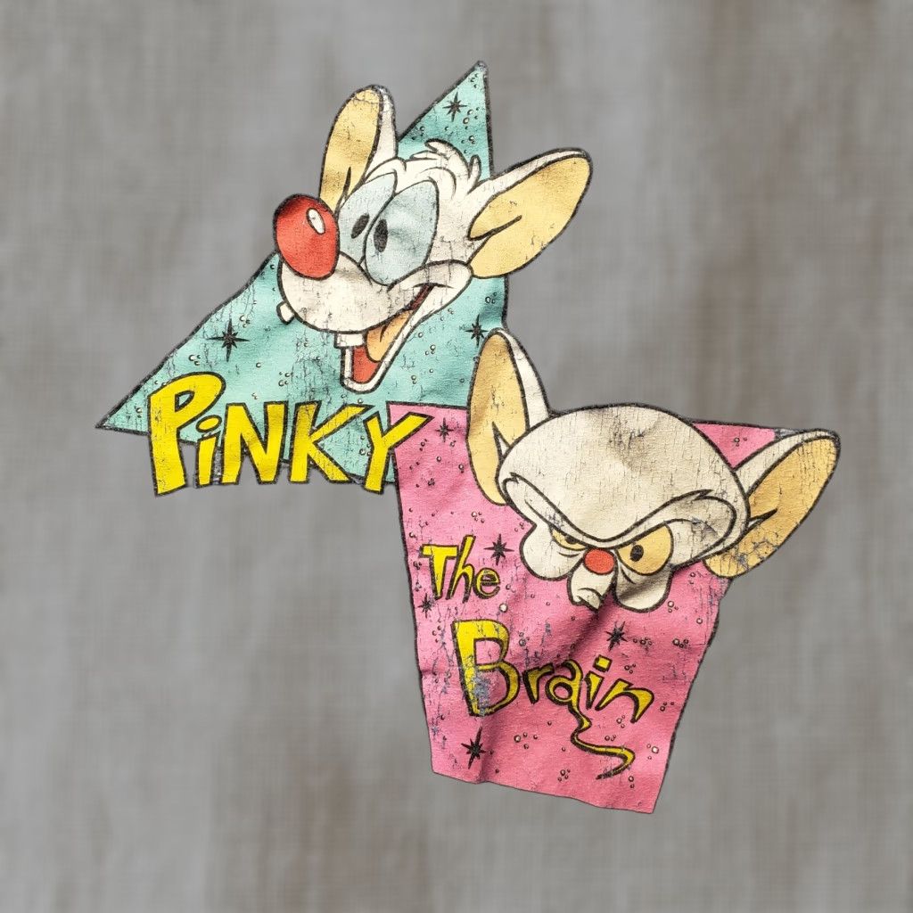 Vintage VINTAGE Warner Bros. Pinky & The Brain T-Shirt Blue 90s Cartoon Logo Crew Neck Adult Men XL Size US XL / EU 56 / 4 - 1 Thumbnail
