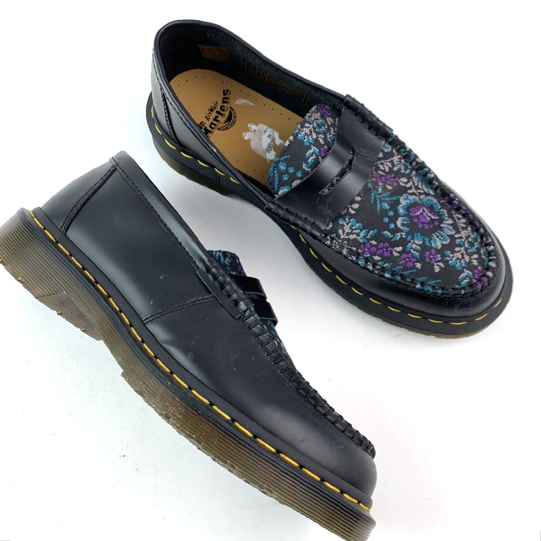 Dr. Martens Dr. Martens Penton Black Floral Brocade Leather Loafers Flats Unisex M8 W9 Size US 9 / IT 39 - 3 Thumbnail