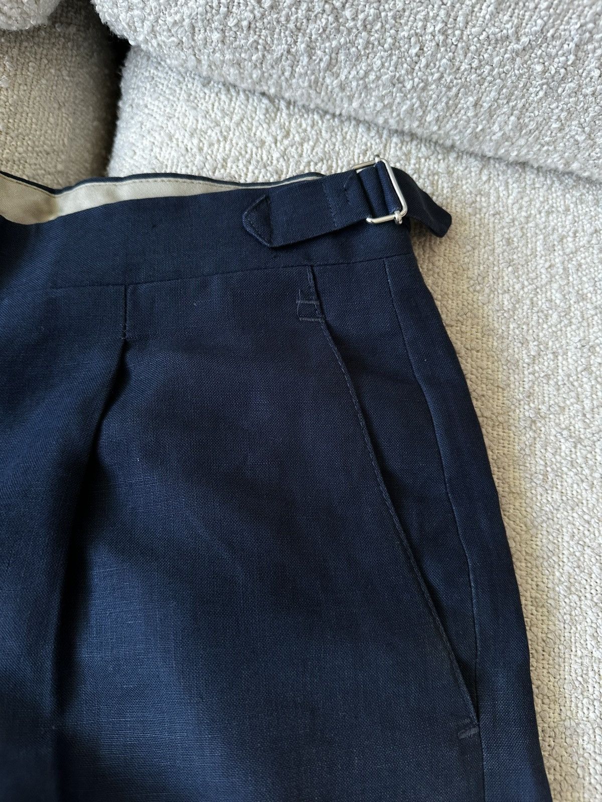 Stoffa Stoffa MTM Shorts (Washed Linen) Single Pleat Short / Indigo Size US 32 / EU 48 - 9 Thumbnail
