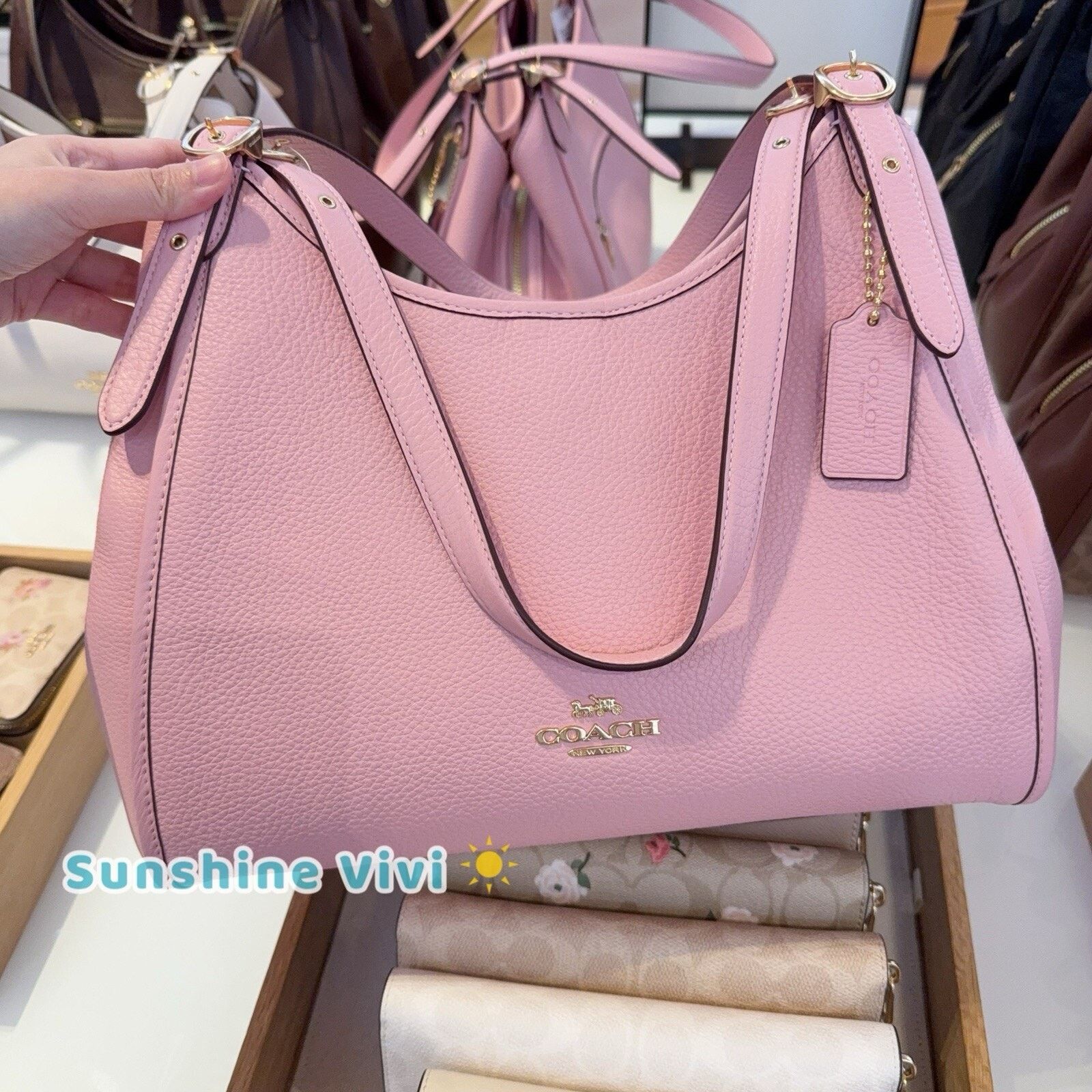 NWT Coach Erin Shoulder Bag Leather Caq86 Gold/powder Pink, Women's