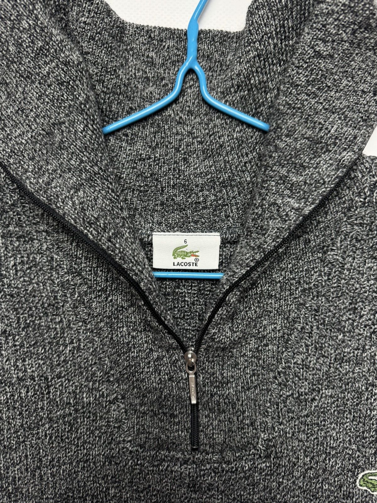 Lacoste Lacoste Half-Zip Wool Blend Sweater / Grey Melange Size US L / EU 52-54 / 3 - 5 Thumbnail