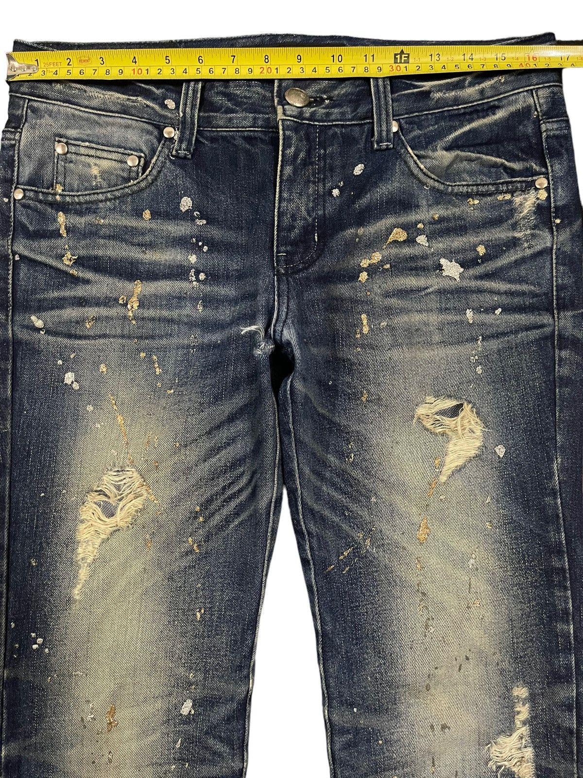 If Six Was Nine Vintage Japanese Brand Distressed Splash Flare Jeans Size US 33 - 12 Thumbnail