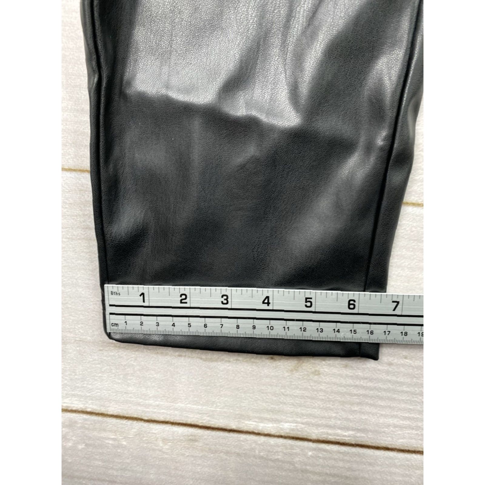 Vintage Morgan Taylor Pants Womens 2X Black Faux Vegan Leather Pull On Legging NWT Size 40" / US 18 - 6 Thumbnail