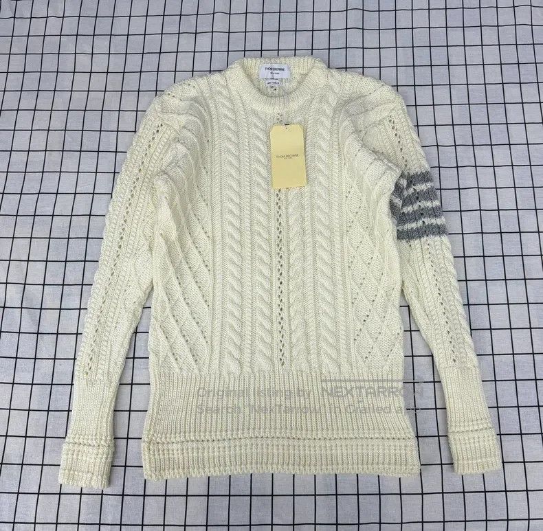 Thom Browne Off-white crewneck sweater