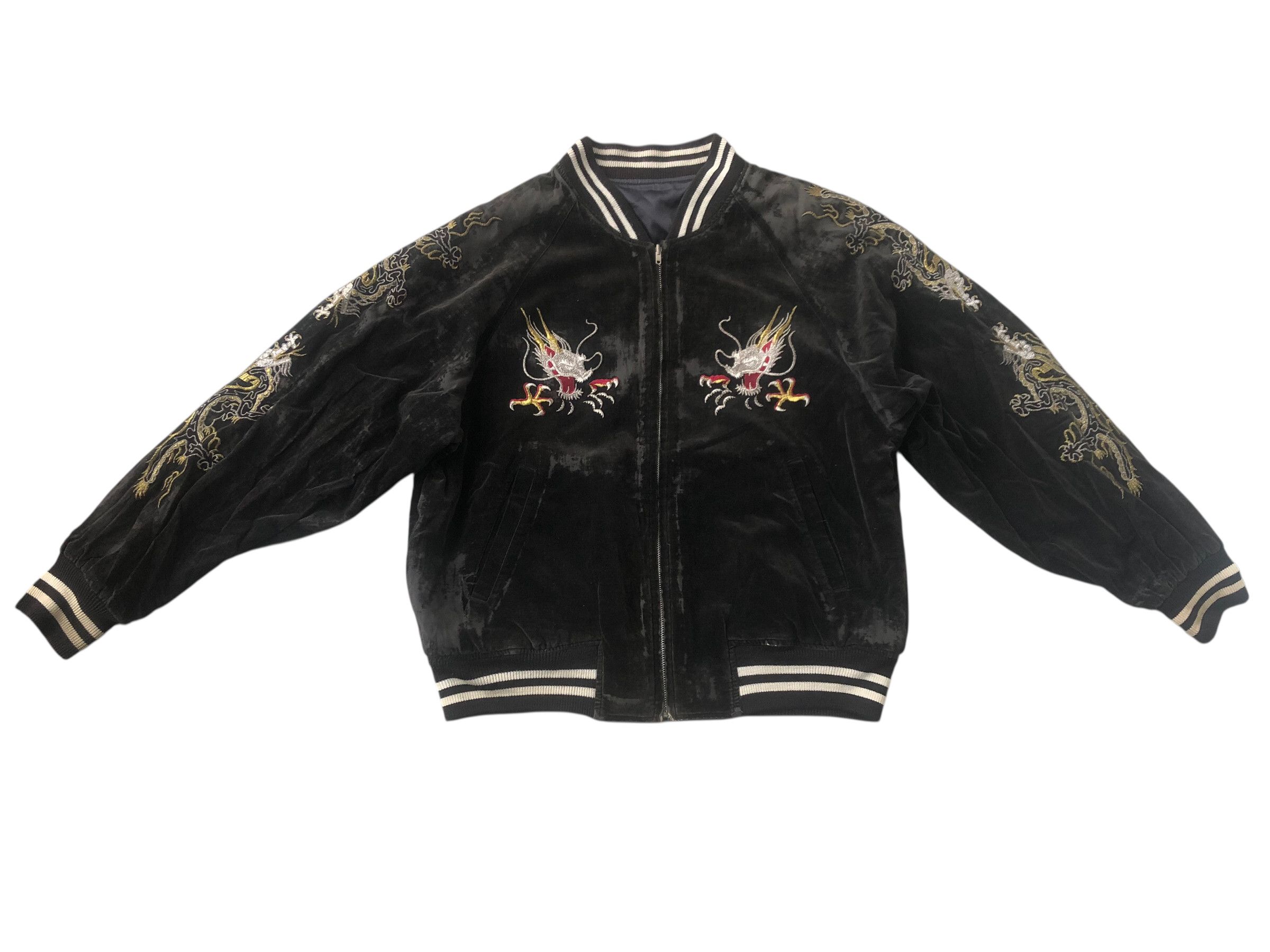 Japanese Brand 🔥Reversible SUKAJAN SOUVENIR YOKOSUKA Japan Jacket Velvet Size US L / EU 52-54 / 3 - 3 Thumbnail