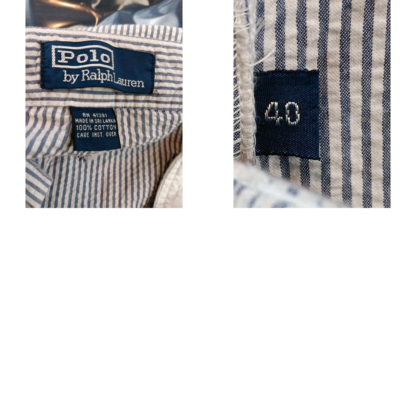 Polo Ralph Lauren VINTAGE Polo Ralph Lauren Shorts Mens Size 40 Blue White Striped Seersucker Golf GUC Size US L / EU 52-54 / 3 - 9 Thumbnail
