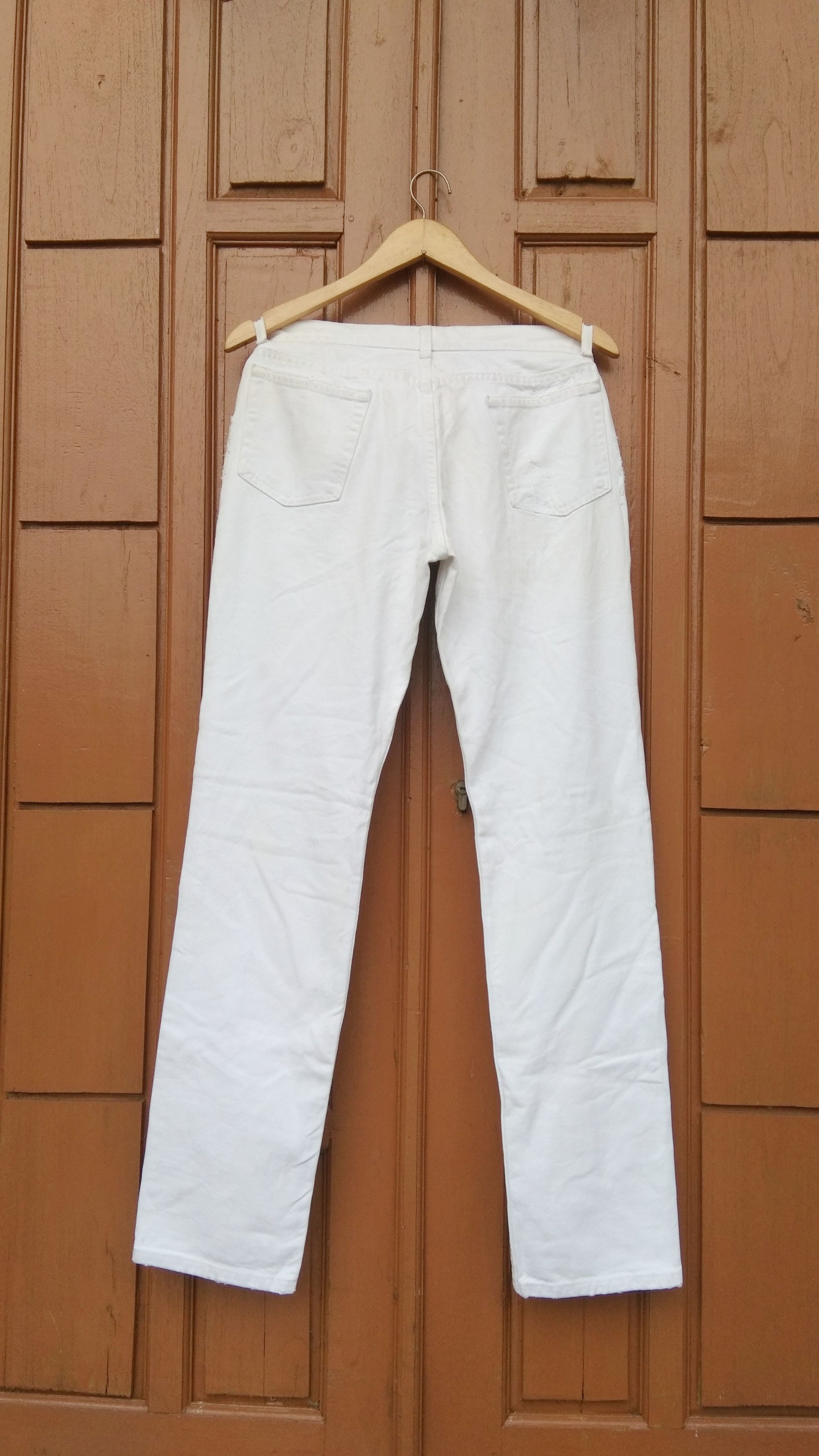 Helmut Lang Helmut lang disstressed white straight denim Size US 29 - 11 Thumbnail
