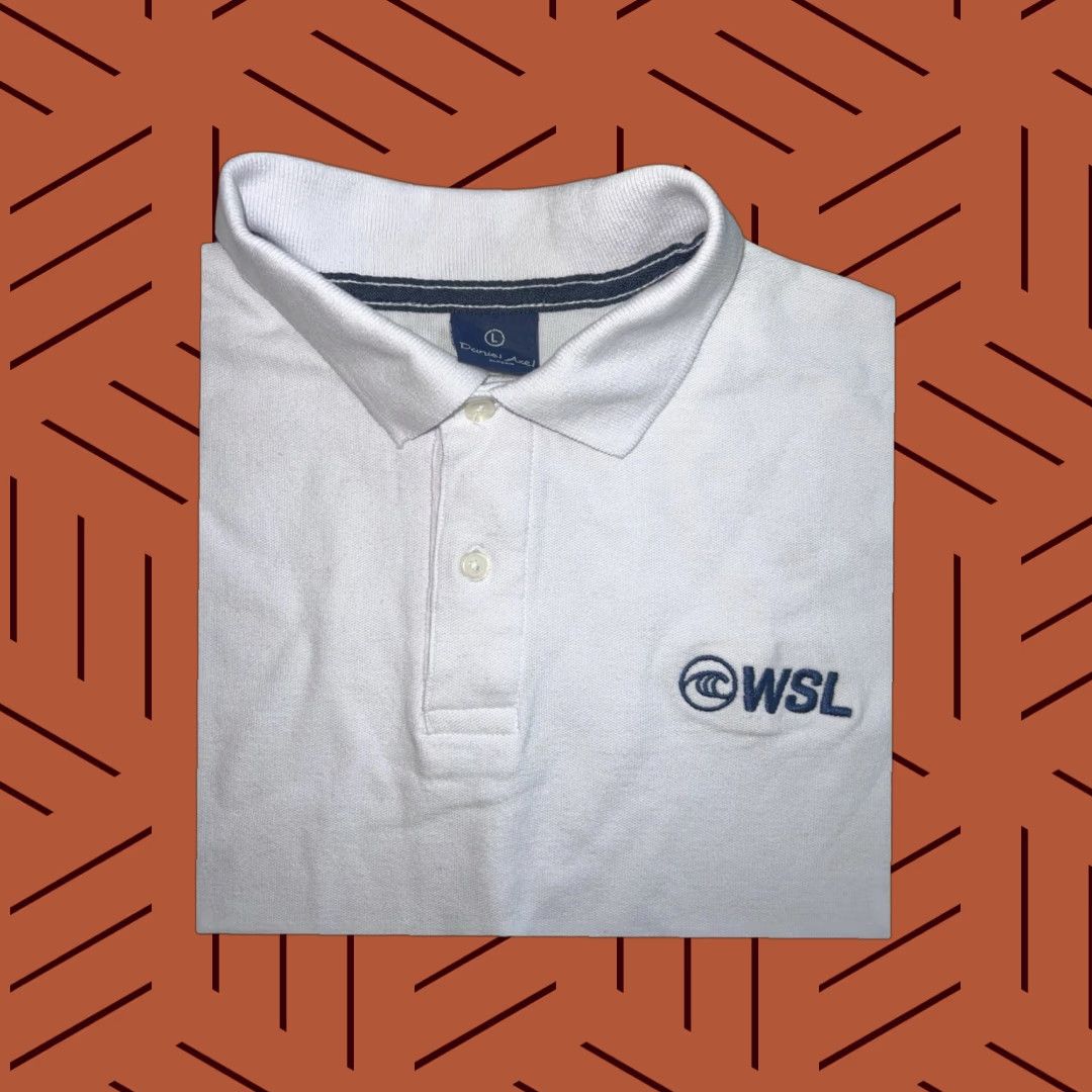 Vintage WSL World Surfing League Polo Shirt Large White 100% Cotton Knit Surfers Vintage Nike? Size US L / EU 52-54 / 3 - 1 Thumbnail