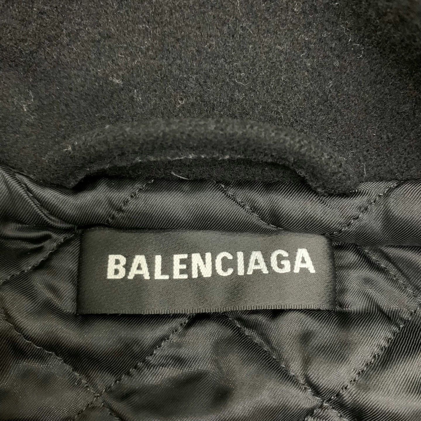 Balenciaga Balenciaga Black Wool Coat with Large Logo Size S / US 4 / IT 40 - 5 Thumbnail