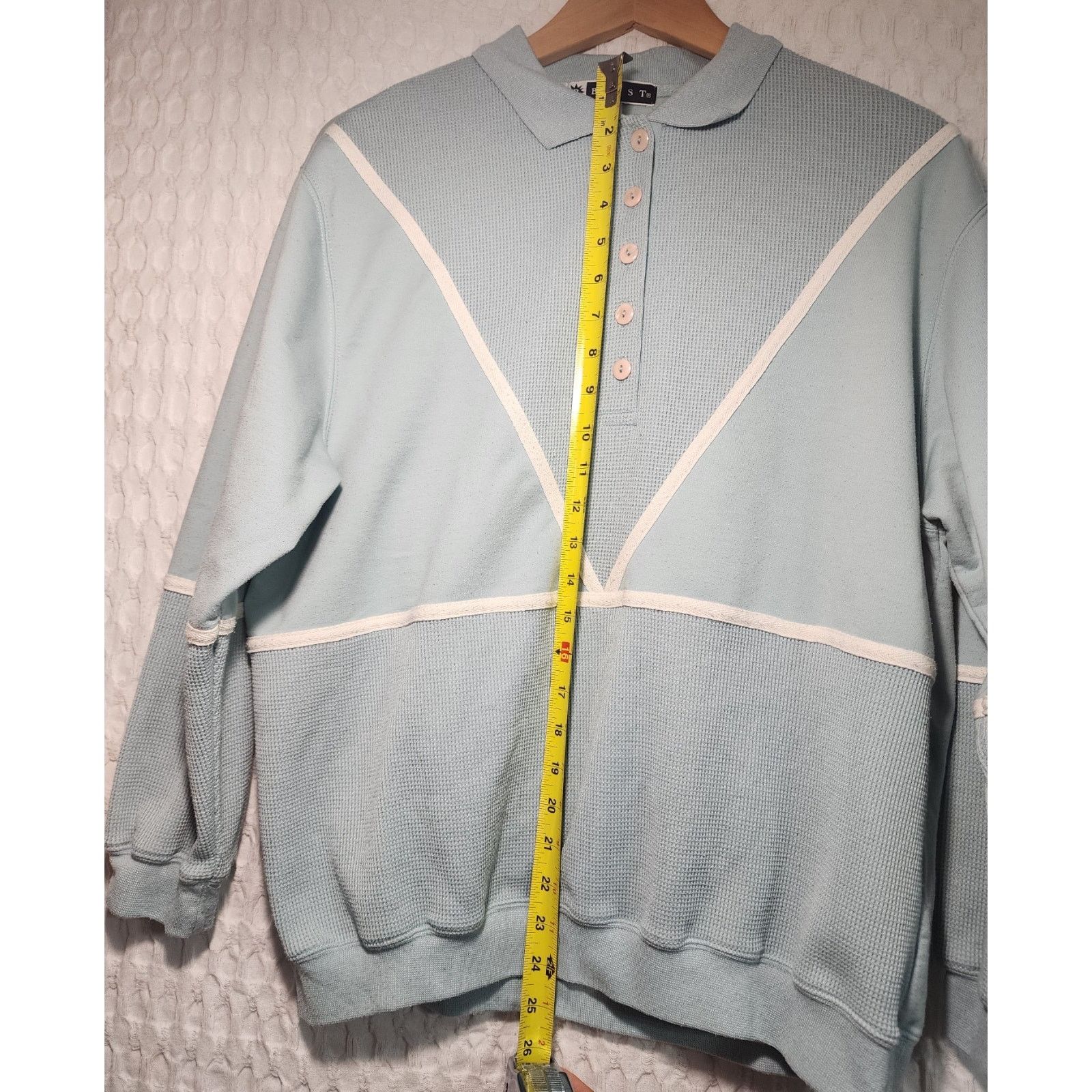 BLAEST Vintage 1980's Blast Women's Large Sweatshirt Button Blue Size L / US 10 / IT 46 - 4 Thumbnail