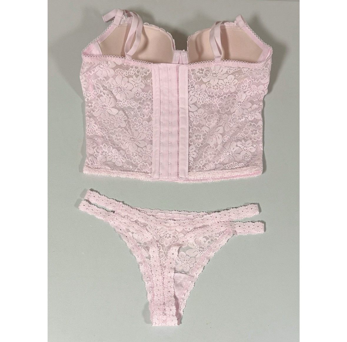 Victoria's Secret Pink Diamond Lingerie Bra Top and Bottoms Set of 2 Size S 🎀✨ Size S / US 4 / IT 40 - 6 Thumbnail