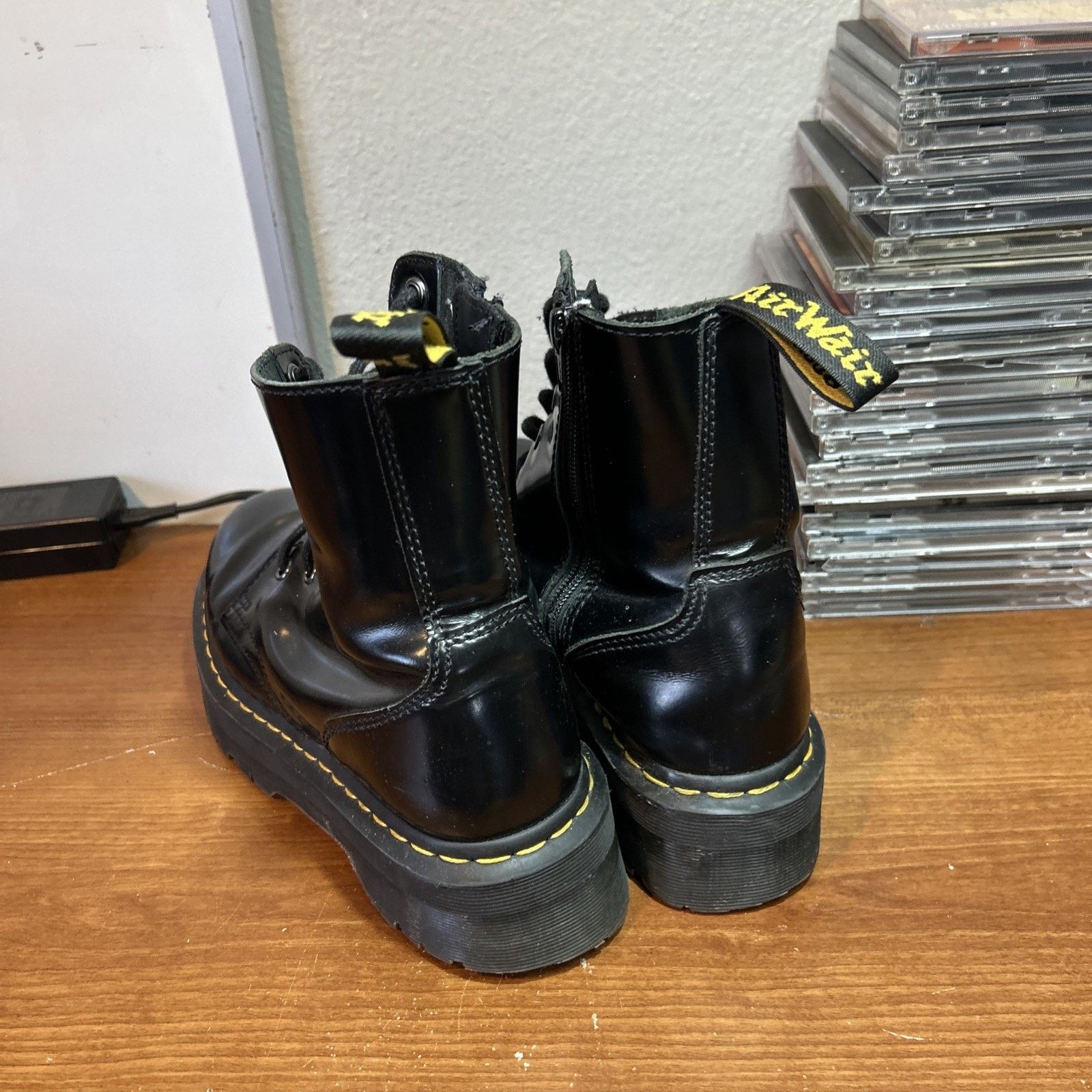 Dr. Martens Dr. Martens Men's Combat Boots Black Patent Leather Mens 7 Size US 7 / EU 40 - 4 Thumbnail