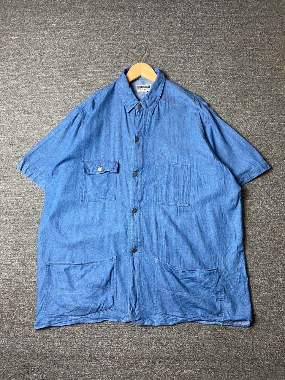 Japanese Brand No Sweat + Blue Spice Oversized Denim Shirts (173) Size US L / EU 52-54 / 3 - 1 Thumbnail