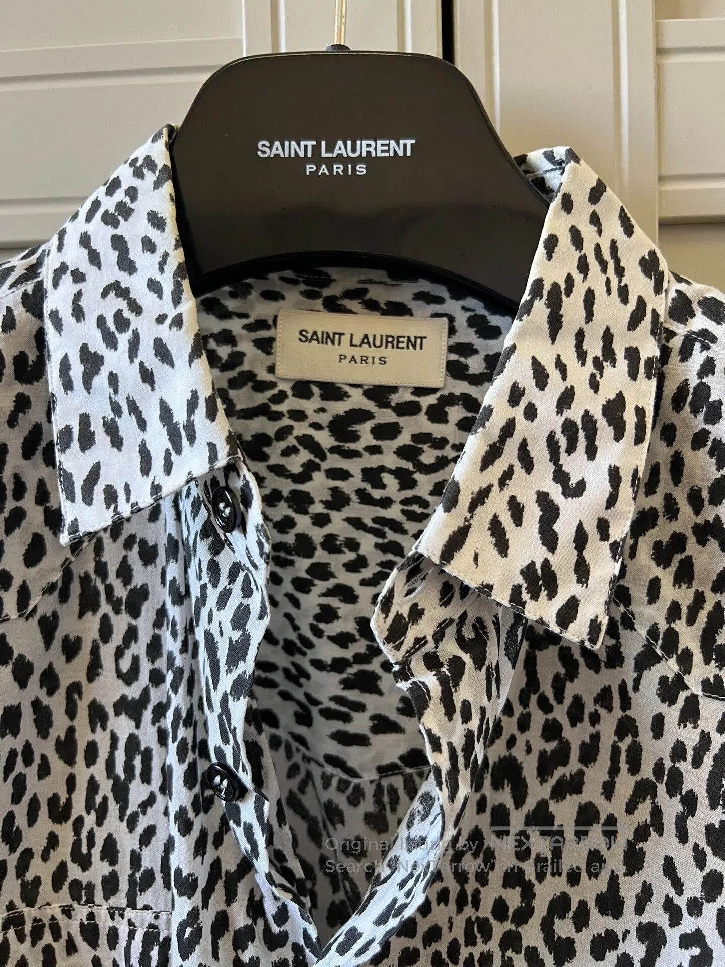 Saint Laurent Paris Saint Laurent White Leopard Print Shirt. Size US M / EU 48-50 / 2 - 3 Thumbnail