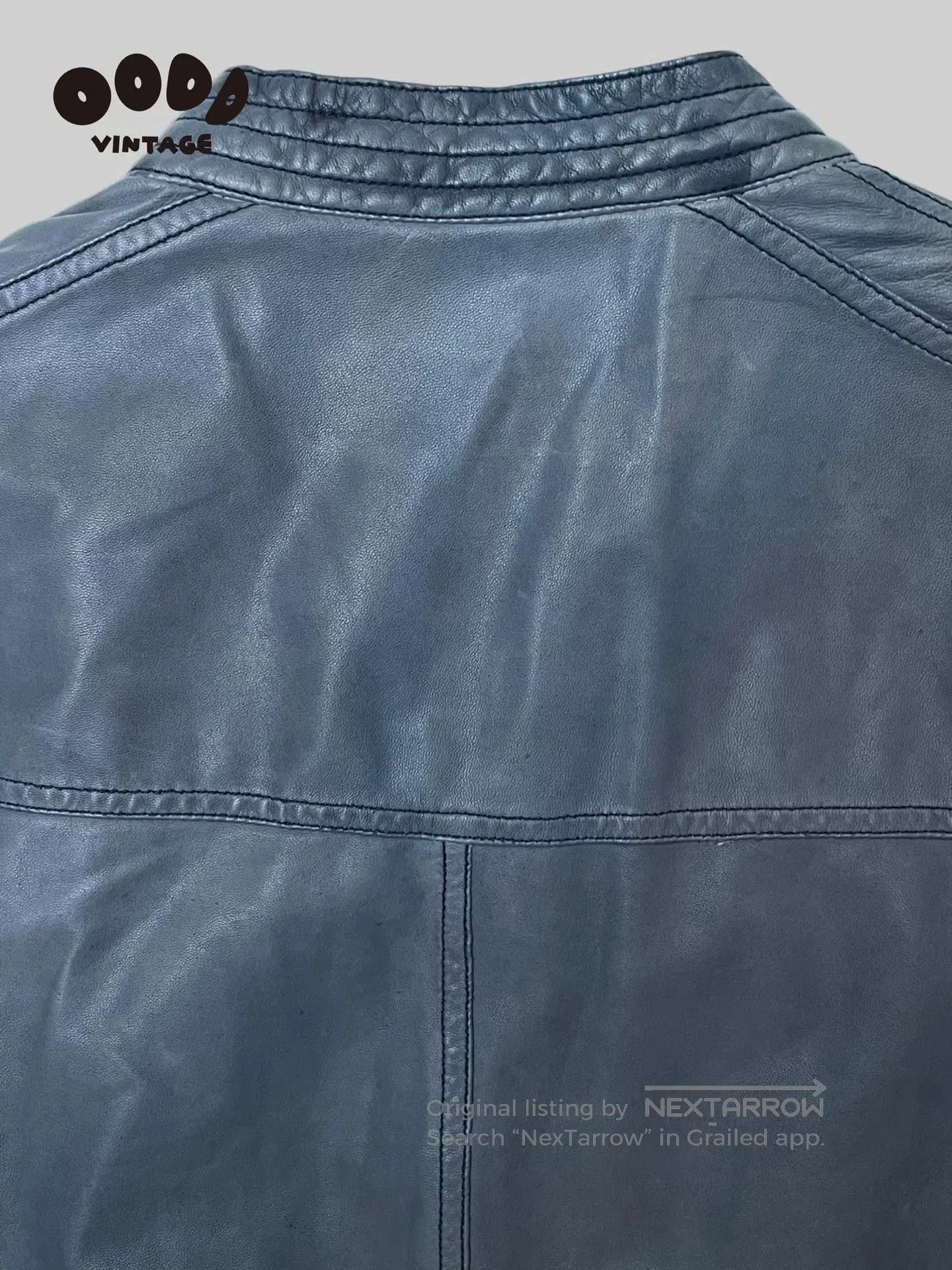 Neil Barrett Neil Barrett Blue Distressed Leather Jacket. Size US M / EU 48-50 / 2 - 7 Thumbnail
