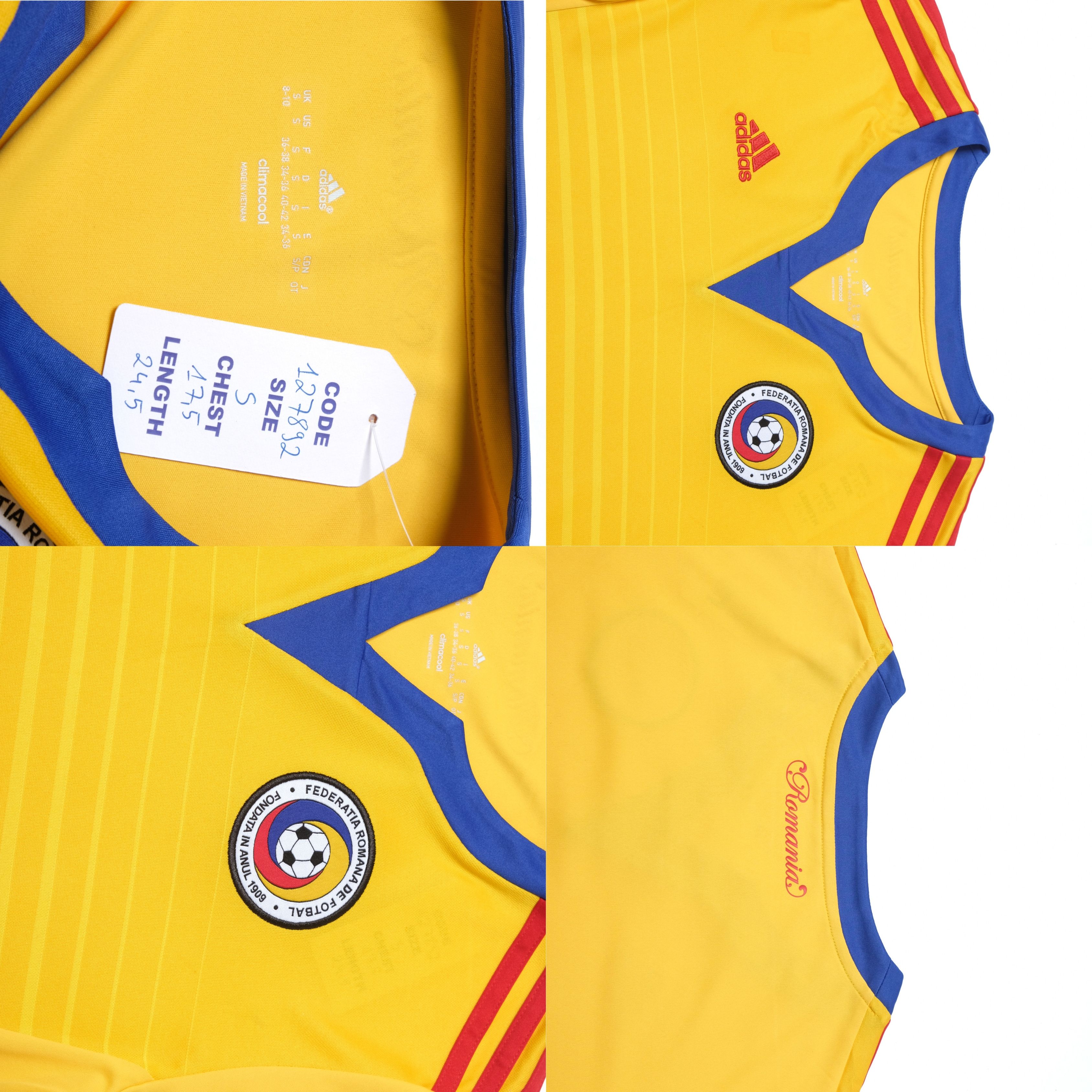 Adidas 2014 Romania World Cup Qualifier Home Shirt Adidas (S) Size US S / EU 44-46 / 1 - 4 Thumbnail
