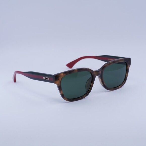 Gucci Gucci GG1872SK 003 Sunglasses Brown Havana/Green/Red Square Size ONE SIZE - 9 Thumbnail