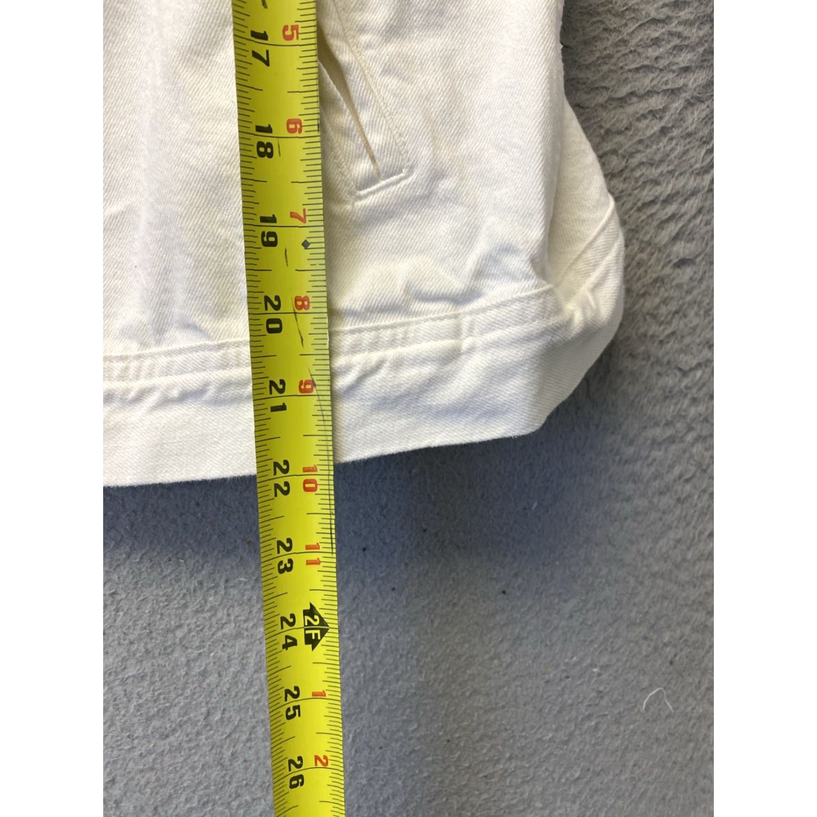 Denime J Crew Motorcycle Jacket Womens Large Beige Denim Casual Button Pockets Regular Fit Size L / US 10 / IT 46 - 5 Thumbnail