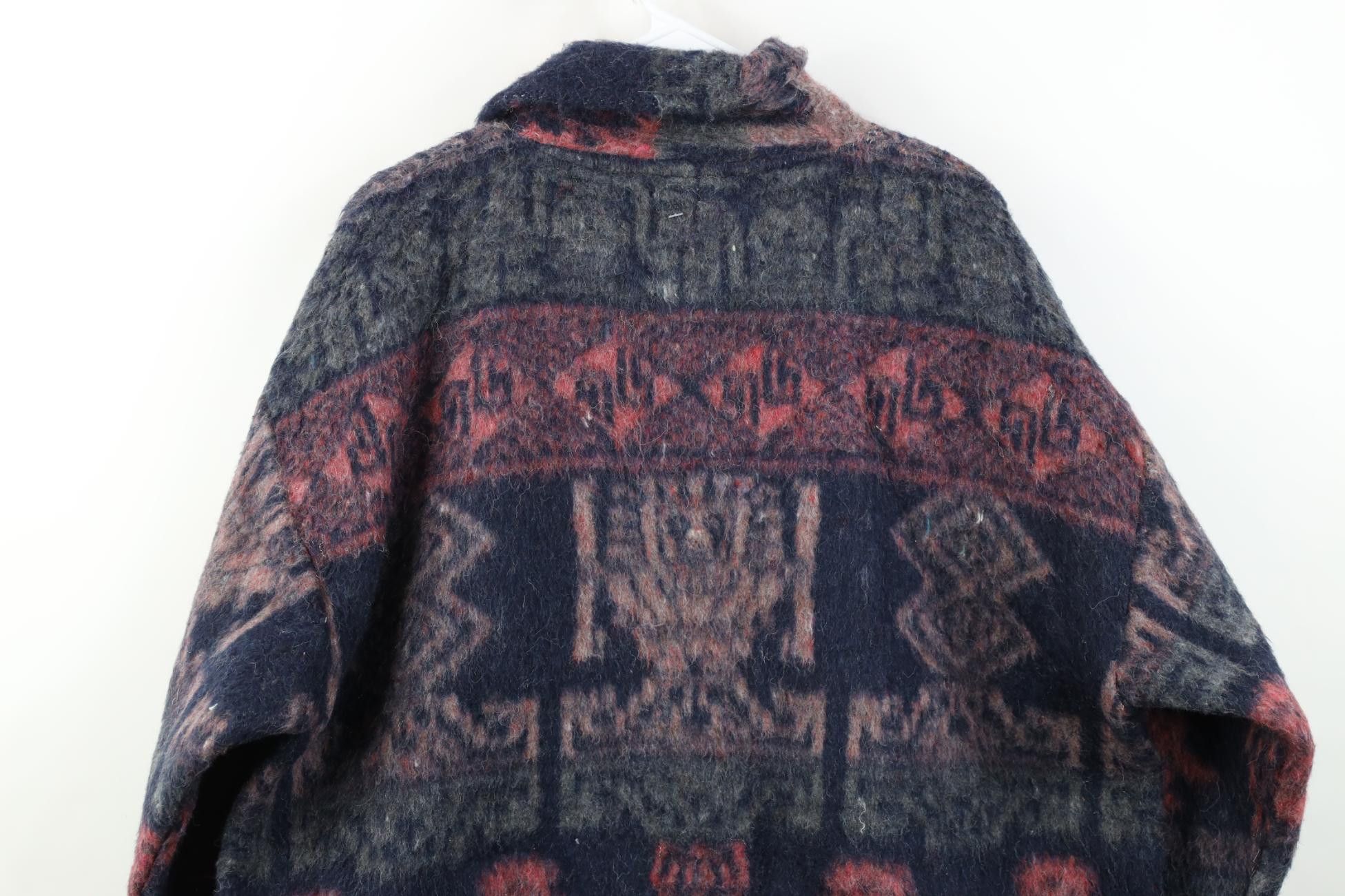Vintage Vintage 90s Streetwear Geometric Wool Button Jacket Size US L / EU 52-54 / 3 - 13 Thumbnail