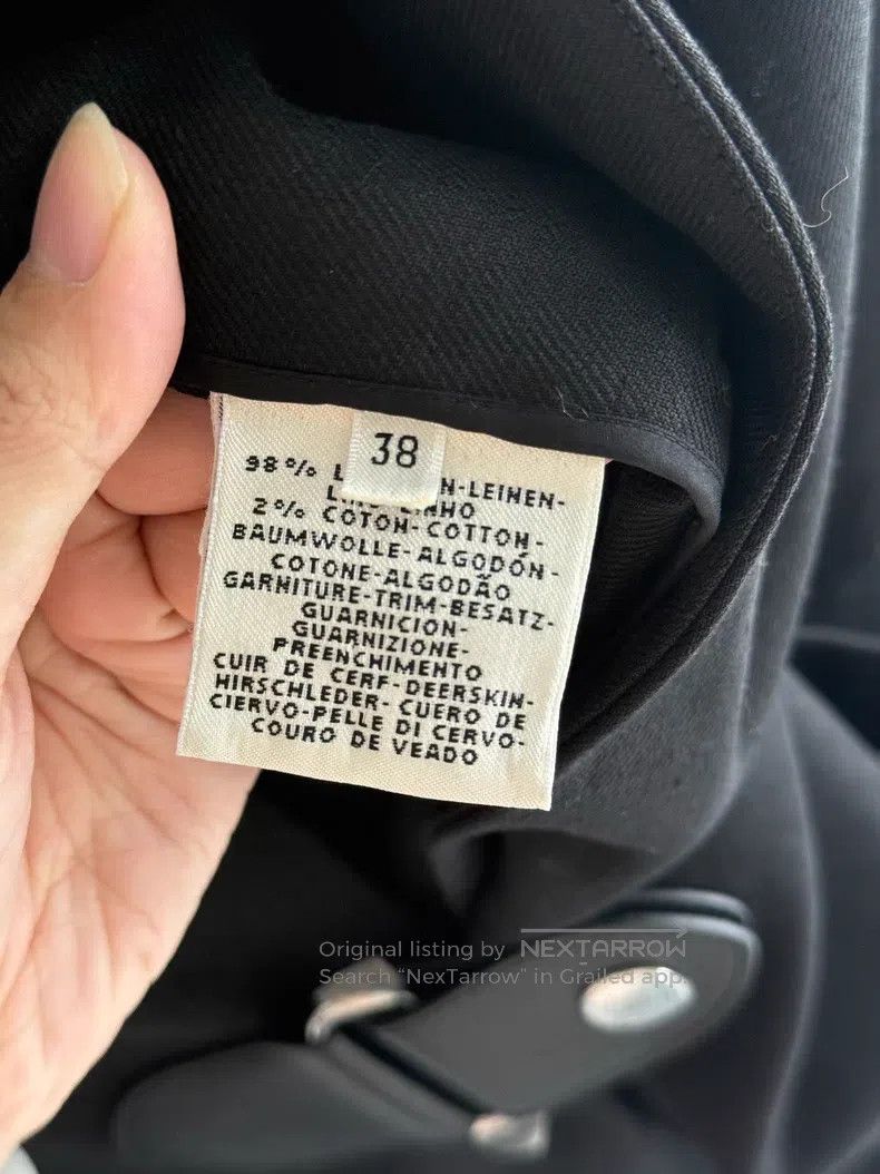 Hermes Hermes Black leather jacket, with suede buttons, linen and Size XS / US 0-2 / IT 36-38 - 5 Thumbnail