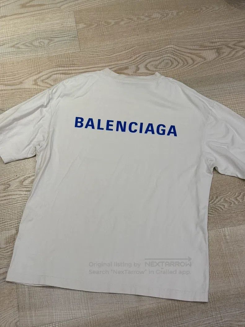 Balenciaga Balenciaga Front and Back Blue Letter T-Shirt Size US XS / EU 42 / 0 - 3 Thumbnail