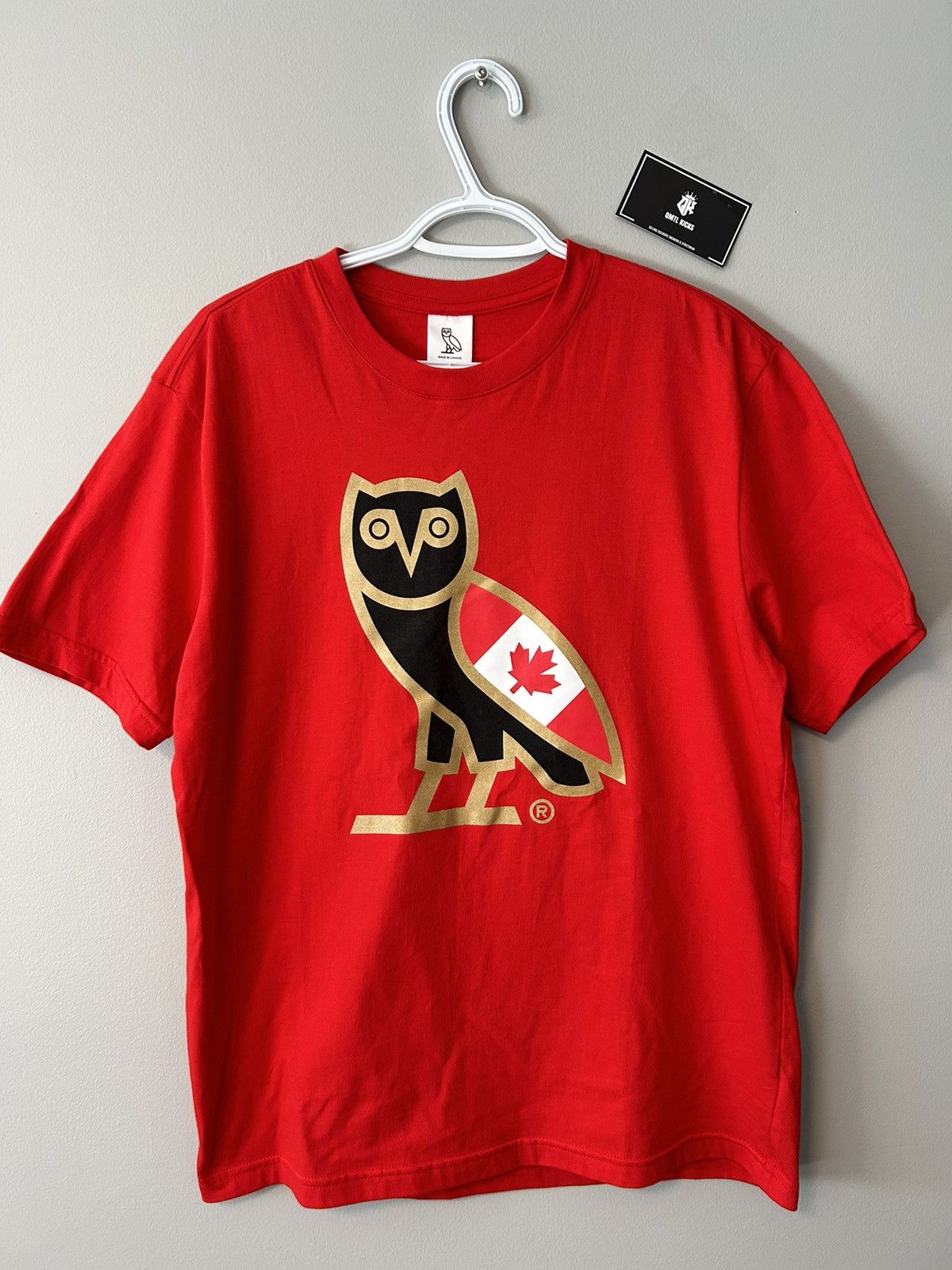 Image of Octobers Very Own Ovo Canada OG Owl T-Shirt in Red, Men's (Size Small)