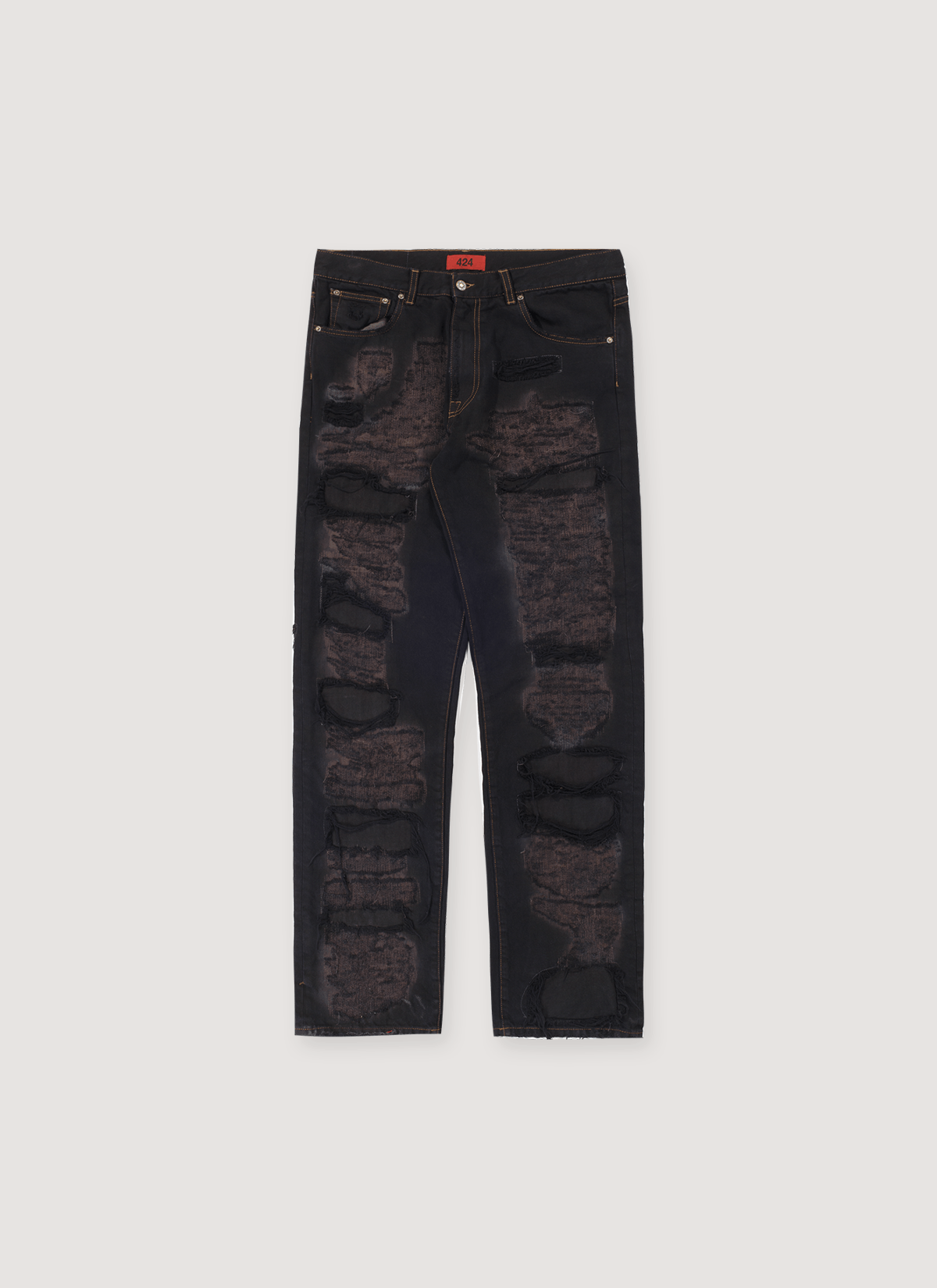424 on Fairfax Repaired Loose Denim Black Size US 34 / EU 50 - 1 Thumbnail