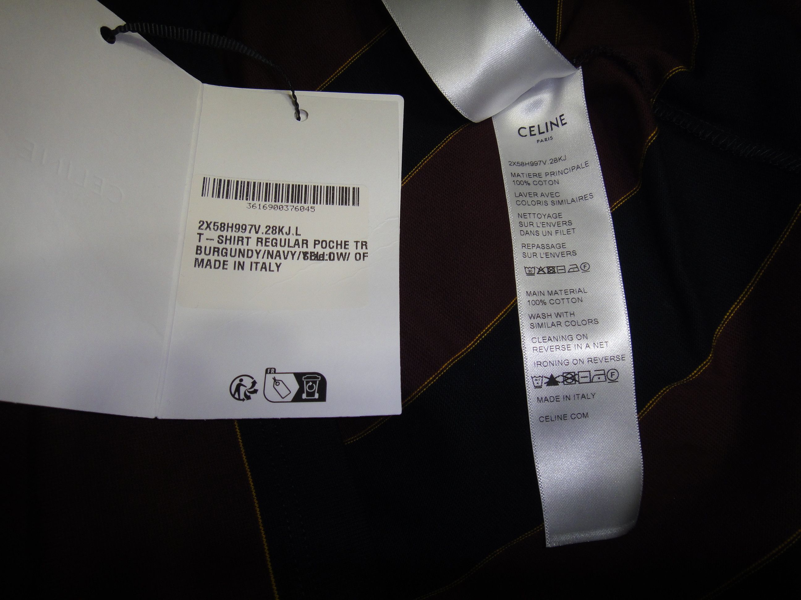Celine Celine new border stripe T-shirt Unisex Size US L / EU 52-54 / 3 - 7 Thumbnail