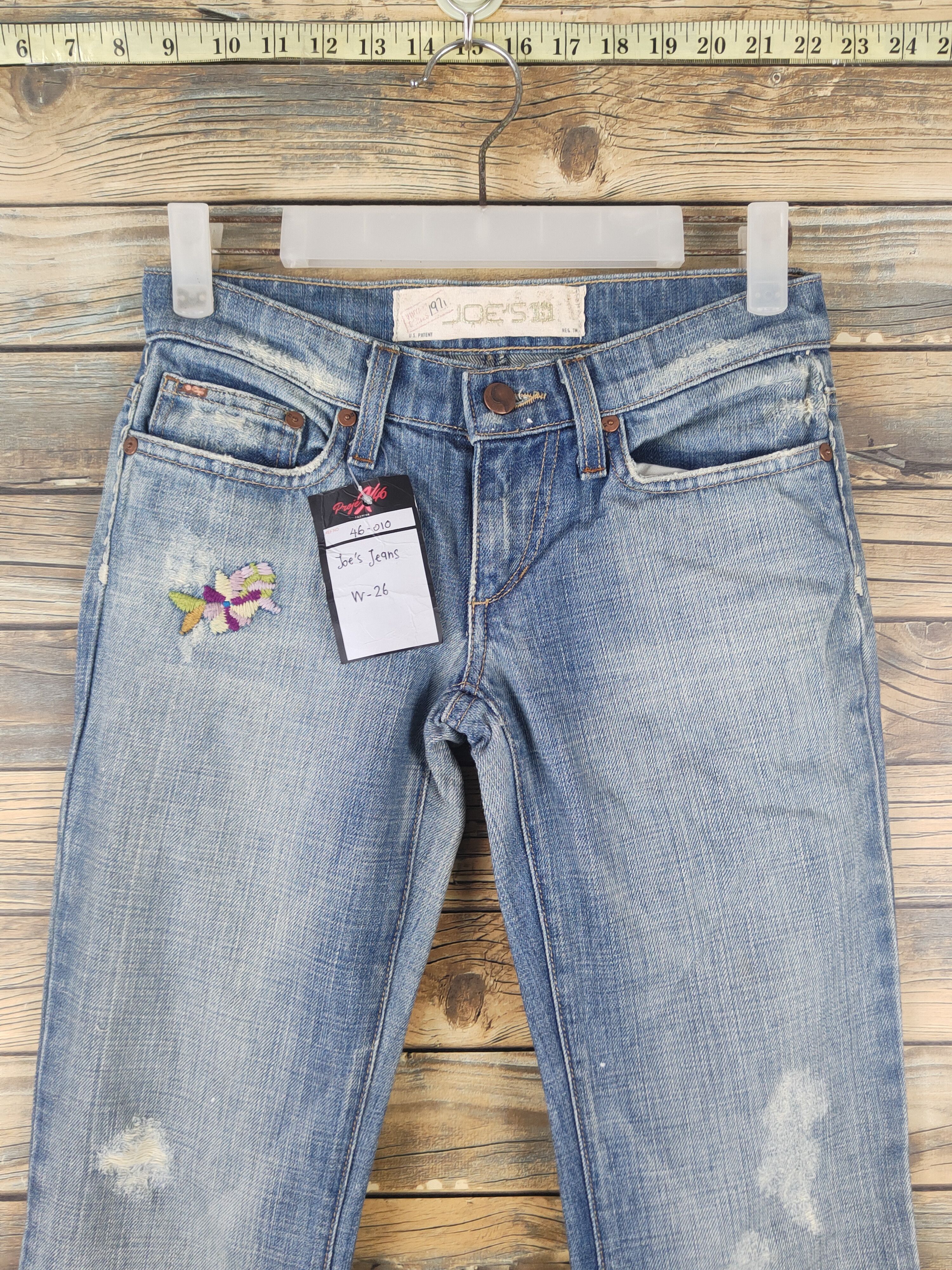 Joe's DL Joe's Blue Distressed Ripped Jeans #46-010 Size 24" / US 00 / IT 34 - 2 Thumbnail
