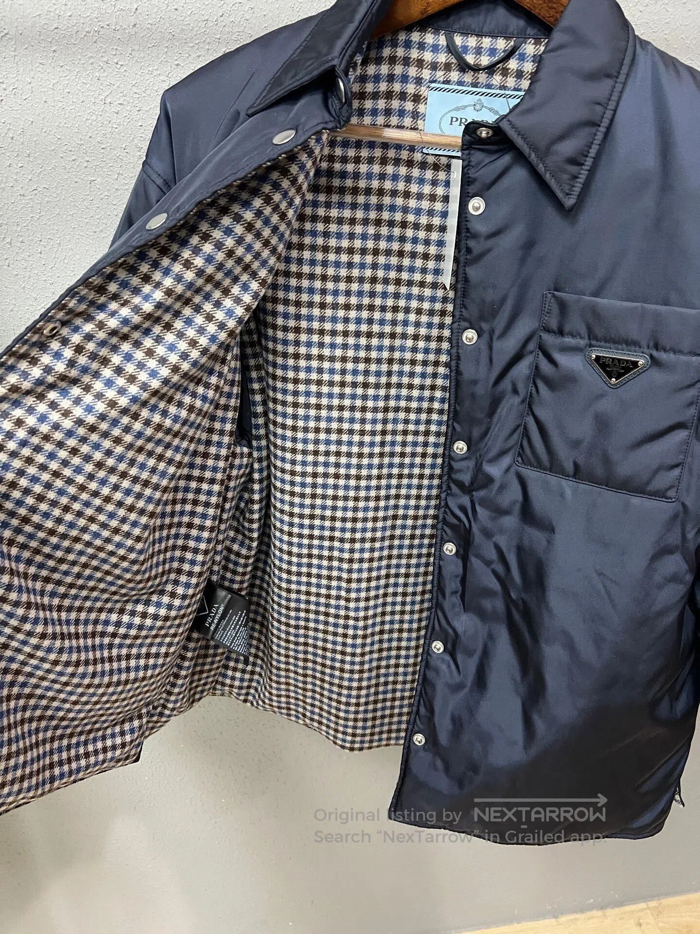 Prada Prada Wool-Check Cotton Jacket Size 38. Size US M / EU 48-50 / 2 - 4 Thumbnail