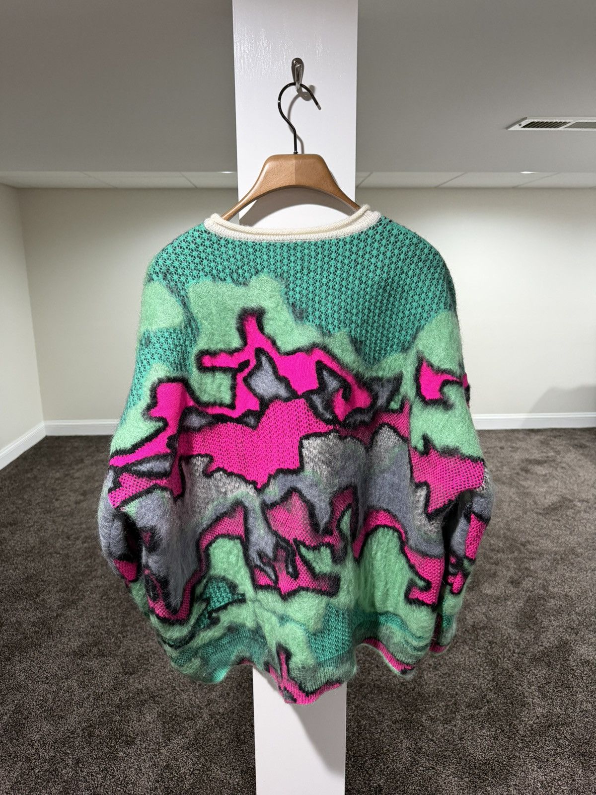 Loewe Loewe Oversized Multi Camo Jacquard-Knit Mohair Crew Sweater Size US S / EU 44-46 / 1 - 2 Thumbnail