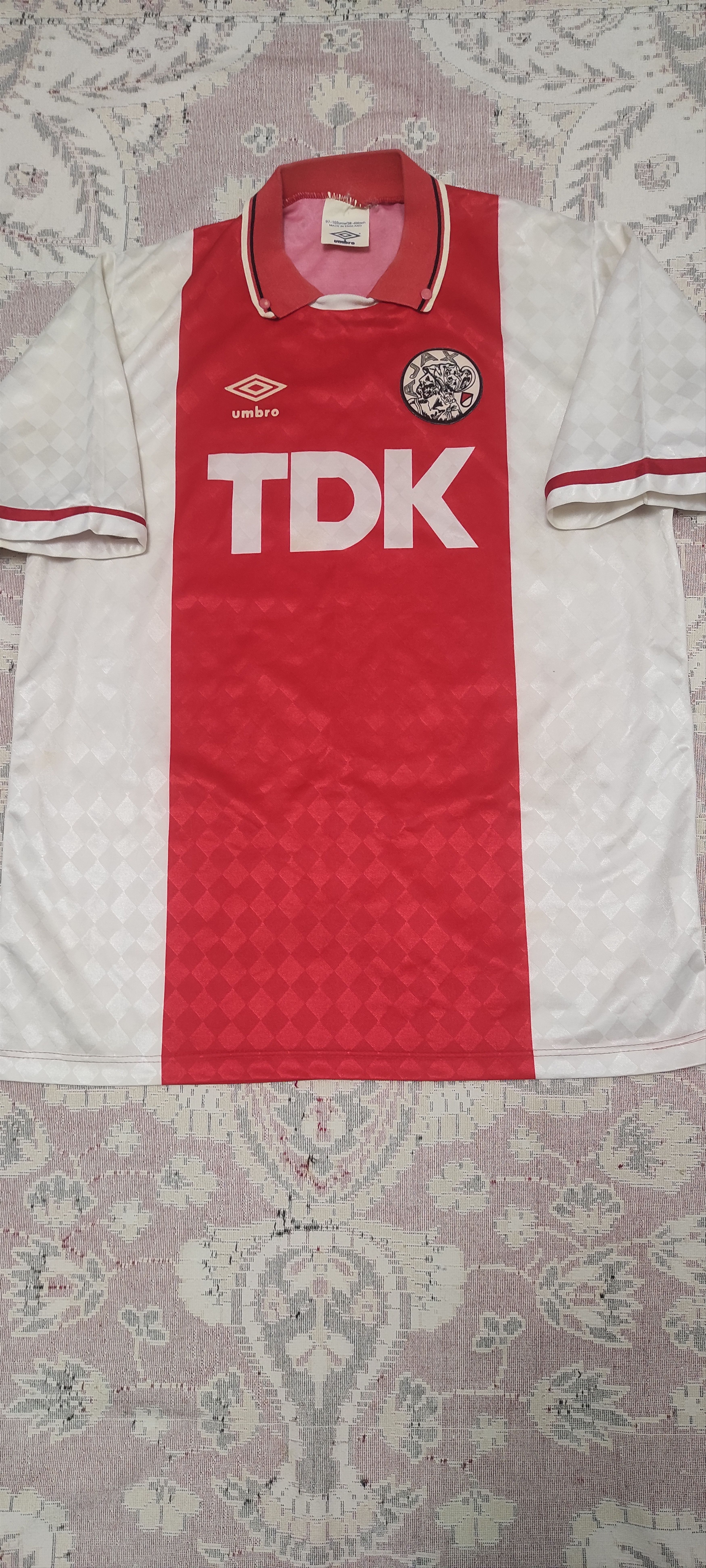 Umbro Ajax Home football shirt 1988 - 1990 Rare Vintage Size US M / EU 48-50 / 2 - 1 Thumbnail