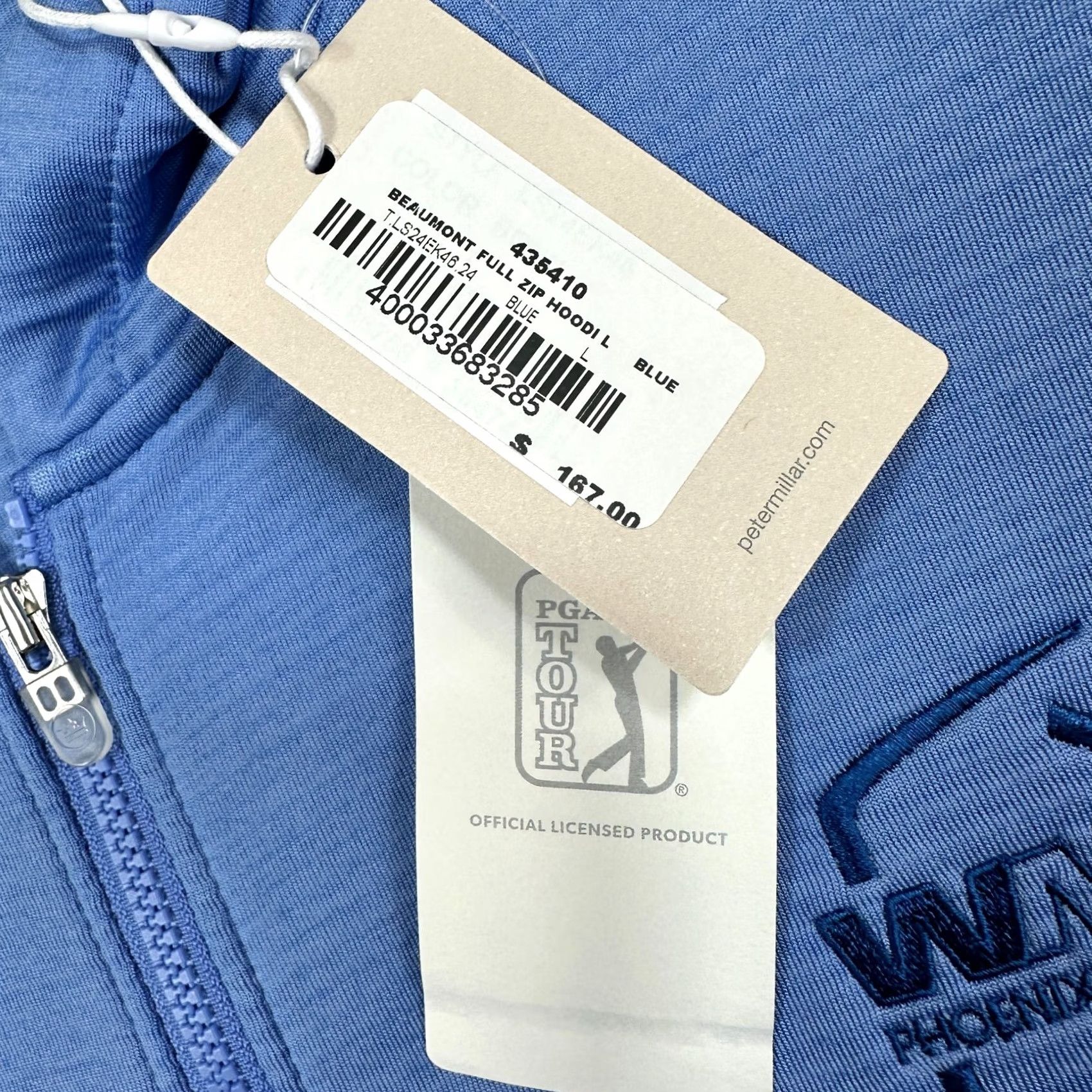 Peter Millar Peter Millar Women L Blue Performance Hoodie Full Zip Logo Size L / US 10 / IT 46 - 4 Thumbnail
